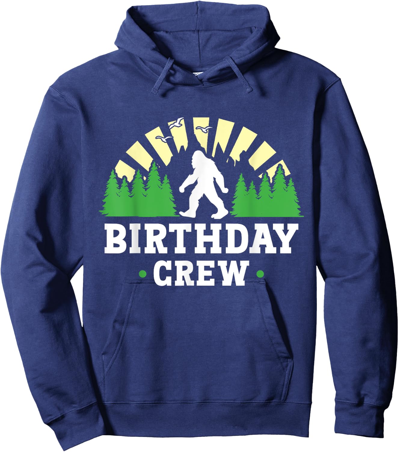 Bigfoot Party Supplies Sasquatch Birthday Crew Hoodie - Hoodie | Navy