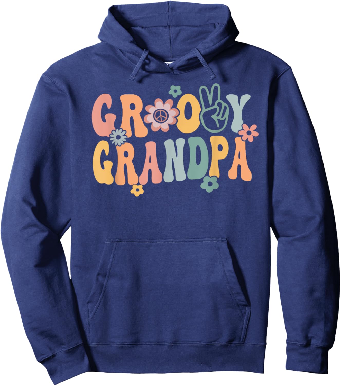 Groovy Grandpa Retro Opa Matching Family 1st Birthday Party Hoodie - Hoodie | Navy