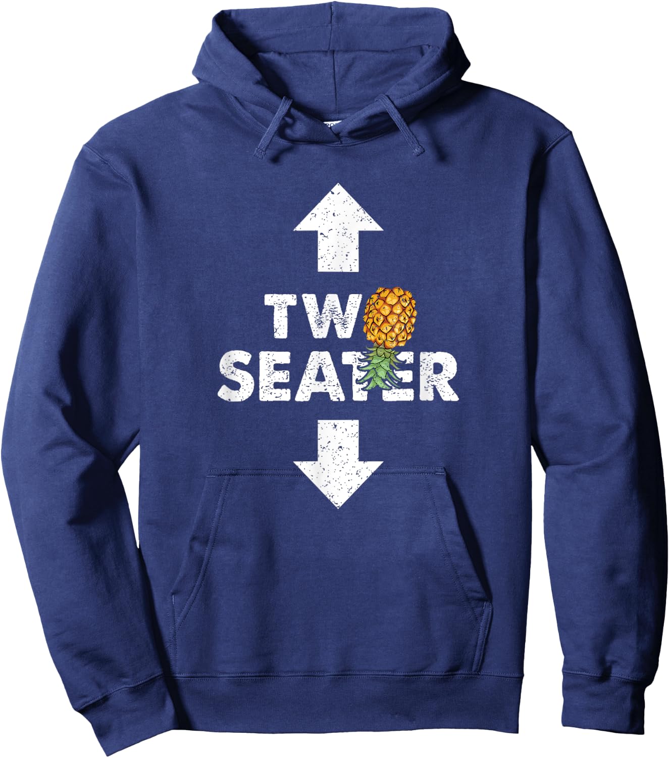 Two Seater Swinger Funny Upside Down Pineapple Swinger Hoodie - Hoodie | Navy