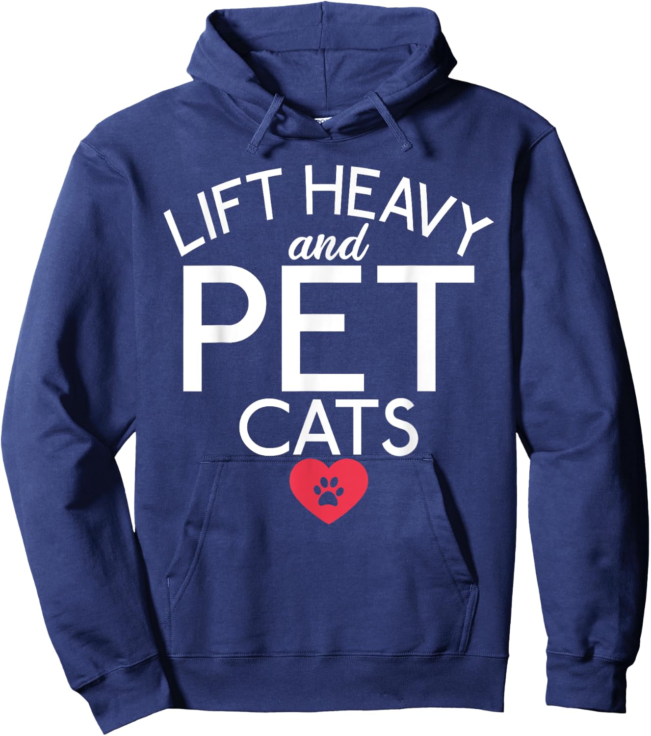 Powerlifting Weight Training Apparel Lift Heavy and Pet Cats Fitness Gym Weightlifting - , Black, Short Sleeve, Small, Classic Fit, Crew Collar, Modern, Cat-Themed, Workout, Gym Hoodie - Hoodie | Navy