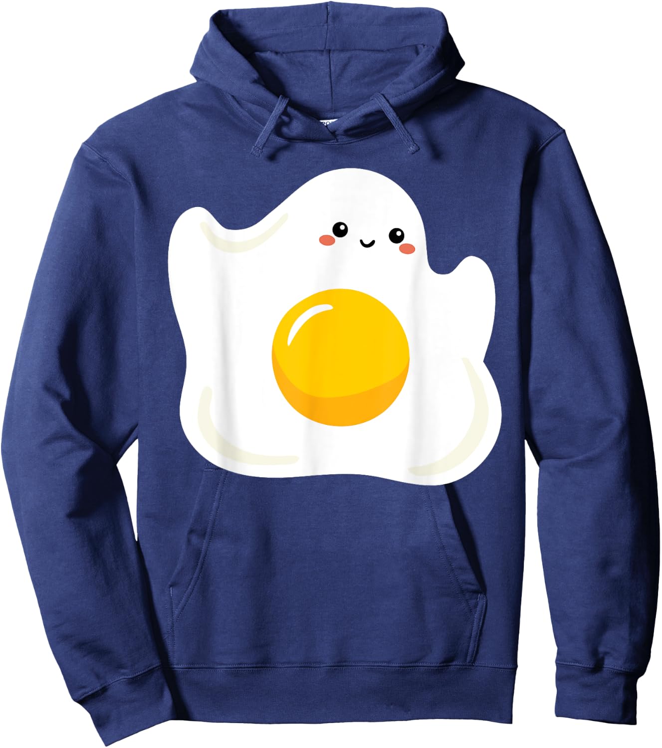 Cute Ghost Fried Egg Costume Funny Halloween Egg Hoodie - Hoodie | Navy