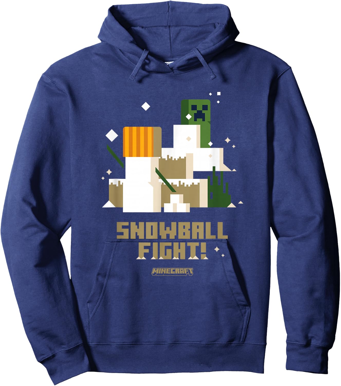 Minecraft Christmas Snowball Fight! Snow Golem VS Creeper Hoodie - Hoodie | Navy