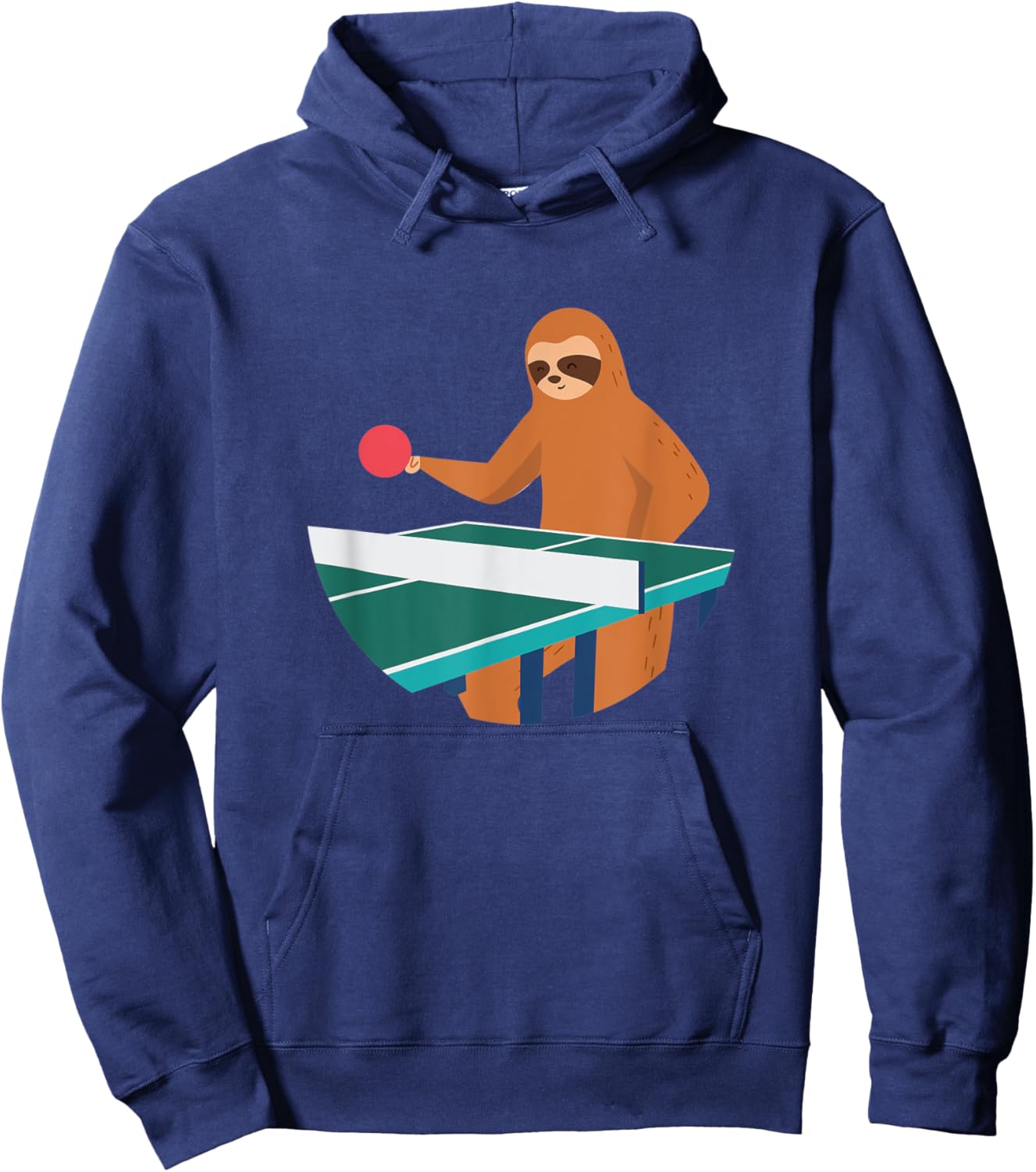 Sloth Playing Table Tennis Hobby Sports Hoodie - Hoodie | Navy