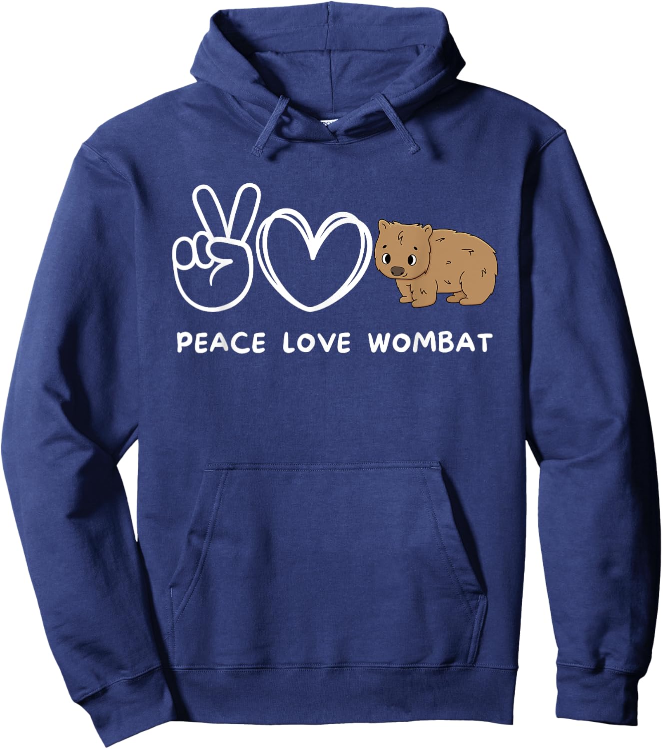 Peace, Love Wombat Retro Wombat Lover Animals Lover Hoodie - Hoodie | Navy