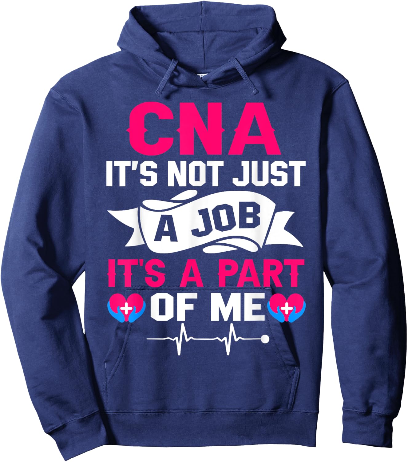 CNA Certified Nursing Assistant Gifts CNA Humor Black Women's Regular Fit Small Short Sleeve Hoodie - Hoodie | Navy