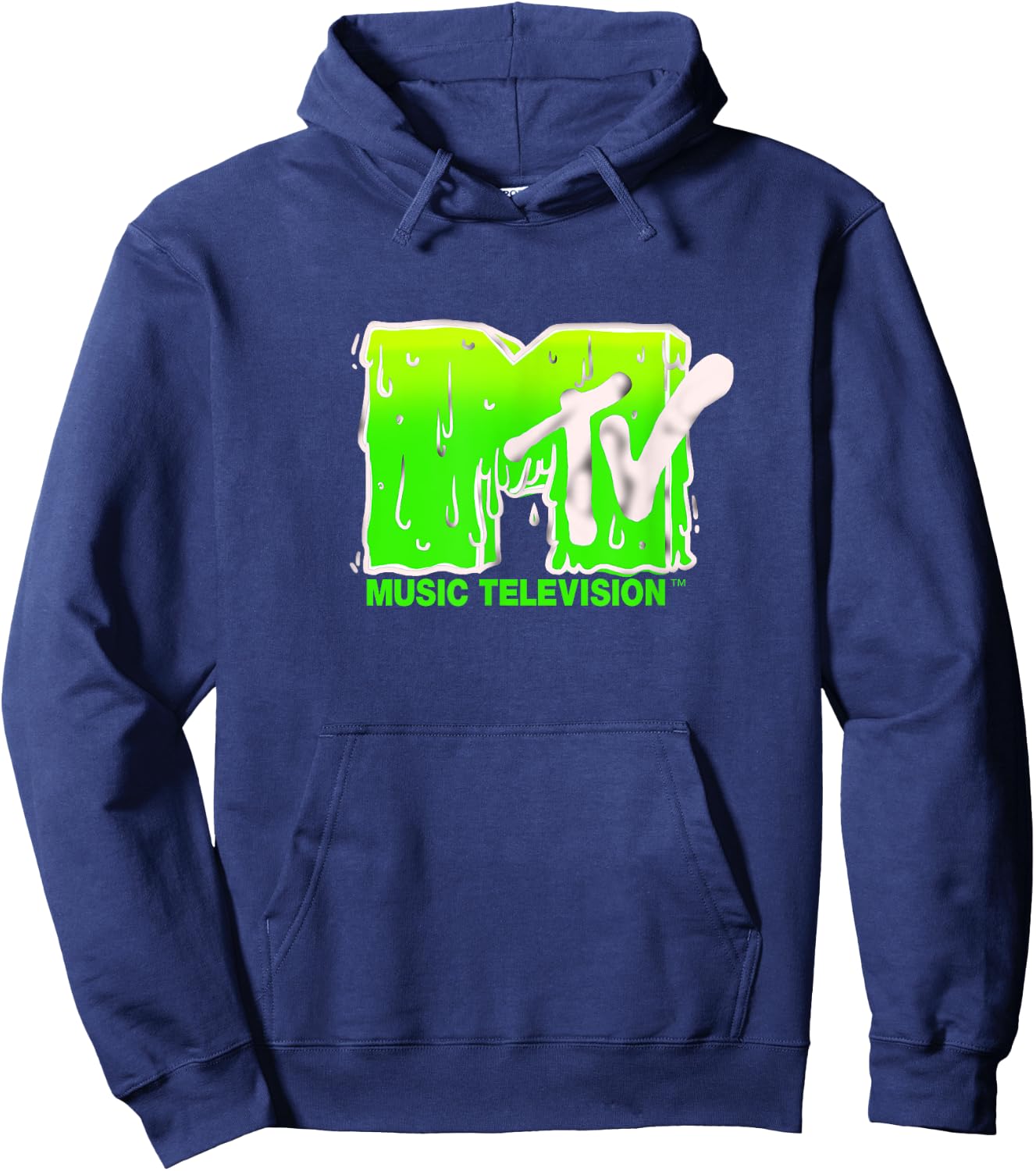Mademark x MTV - The official MTV Logo in green liquid horror style Hoodie - Hoodie | Navy