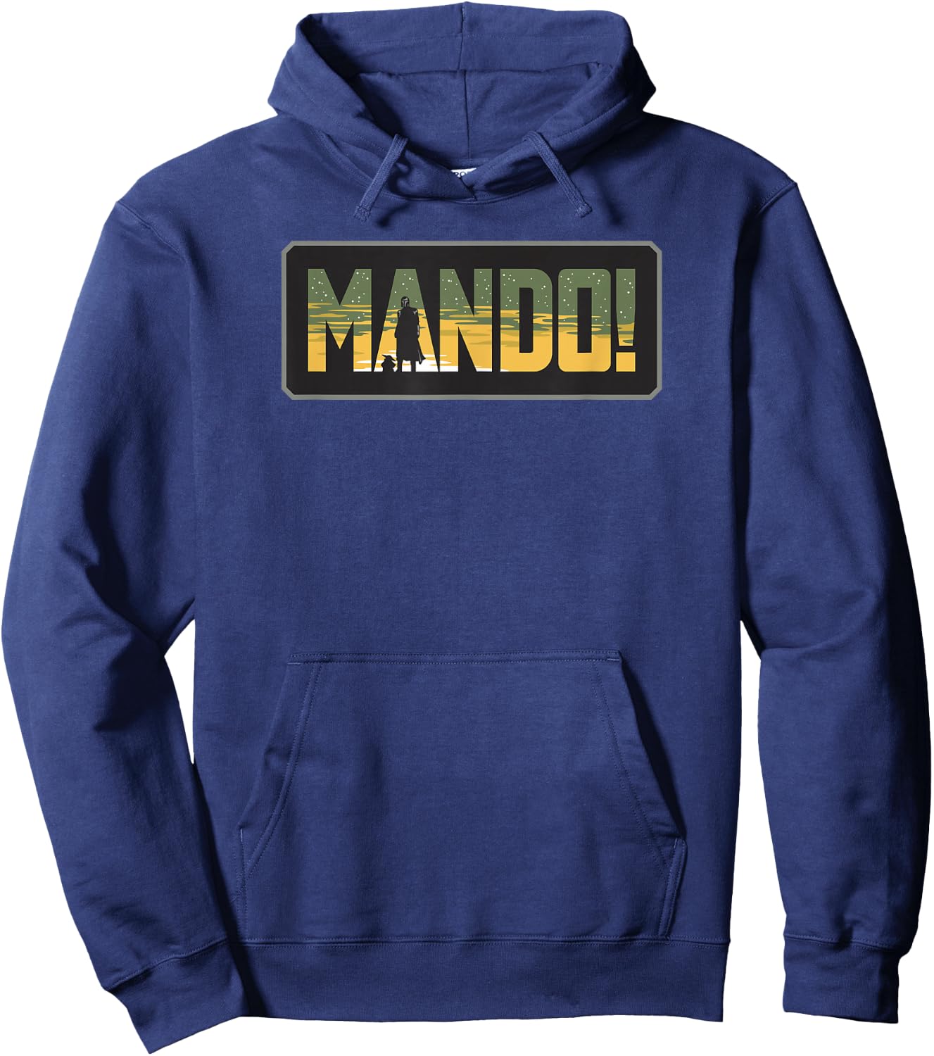 Star Wars: The Mandalorian Midnight Mando Silhouette Logo Hoodie - Hoodie | Navy