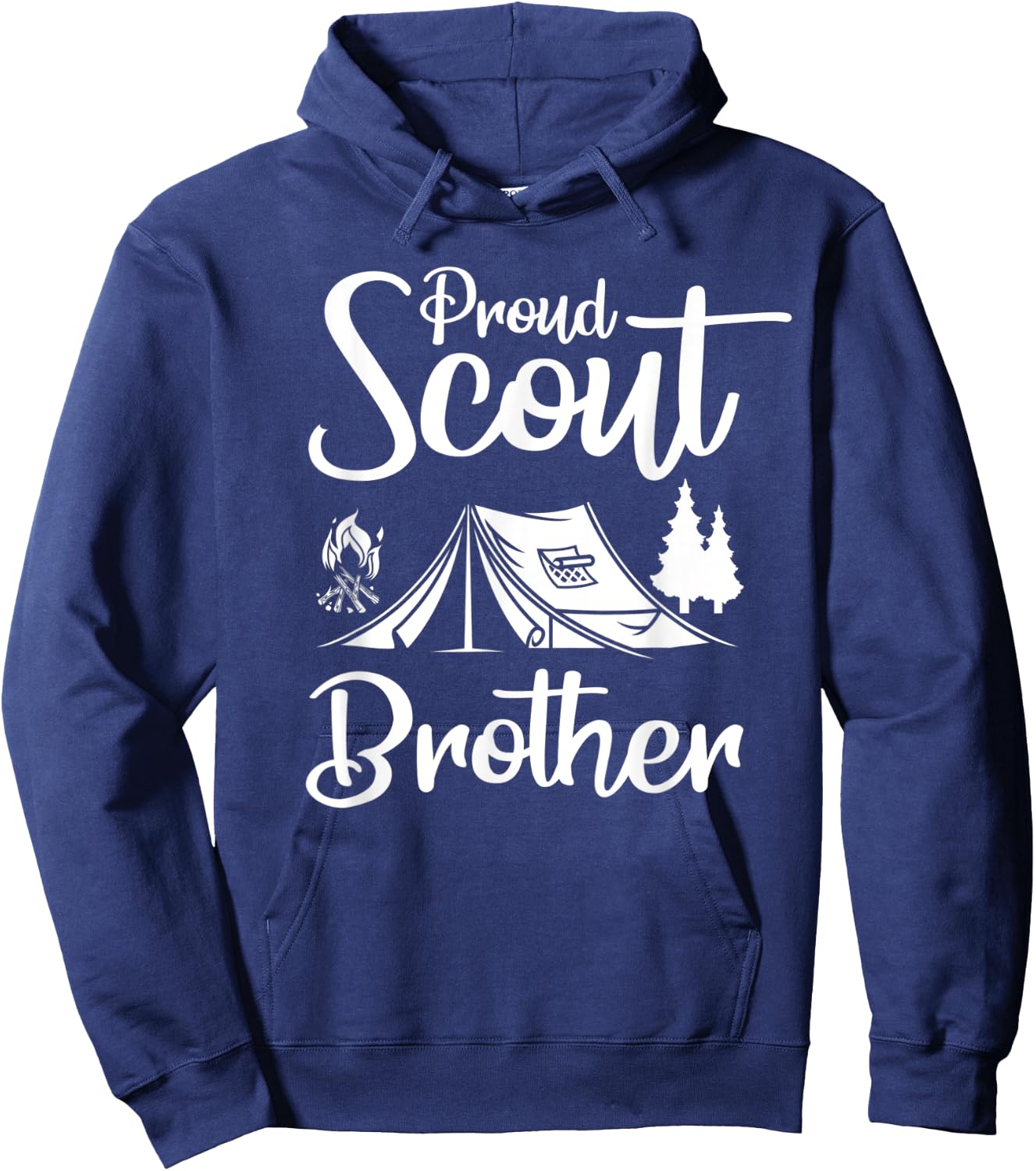 Proud Scout Brother Camping Scouting Tent Scout Leader Hoodie - Hoodie | Navy