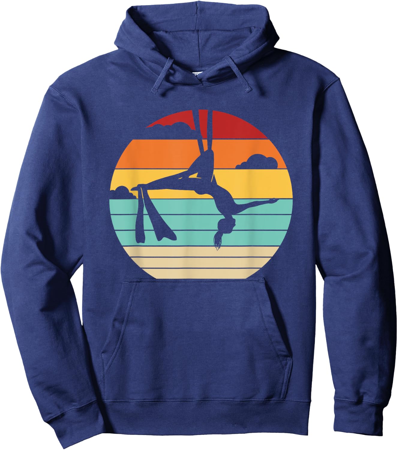 Retro Aerial Yoga Aerialist Gymnastics Dancer Aerial Silks Hoodie - Hoodie | Navy