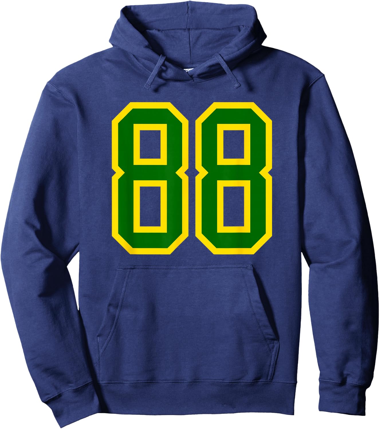 Green Yellow Sports Number 88 Hoodie - Hoodie | Navy