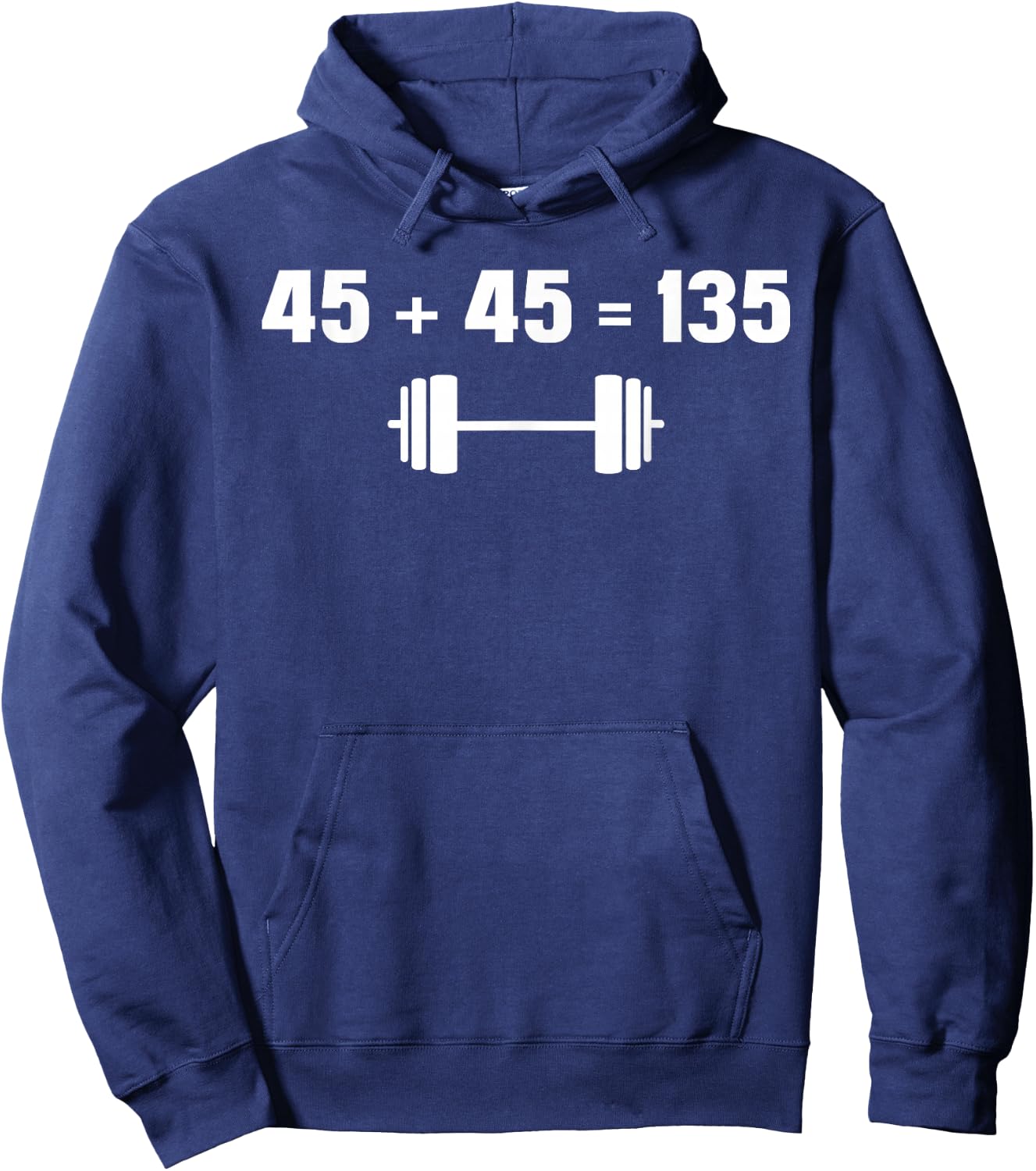 45 + 45 = 135 Weightlifting Powerlifting Hoodie - Hoodie | Navy