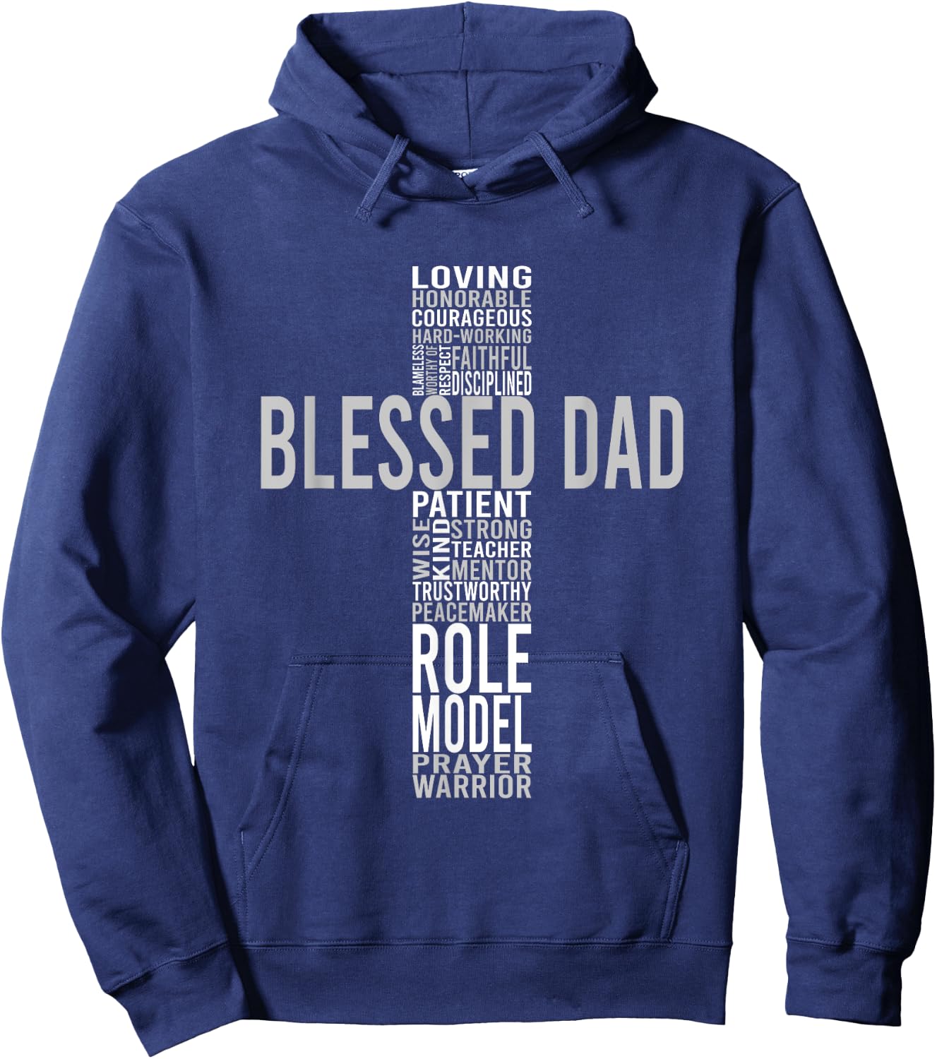 Blessed Loving Dad Cross Inspiration Hoodie - Hoodie | Navy