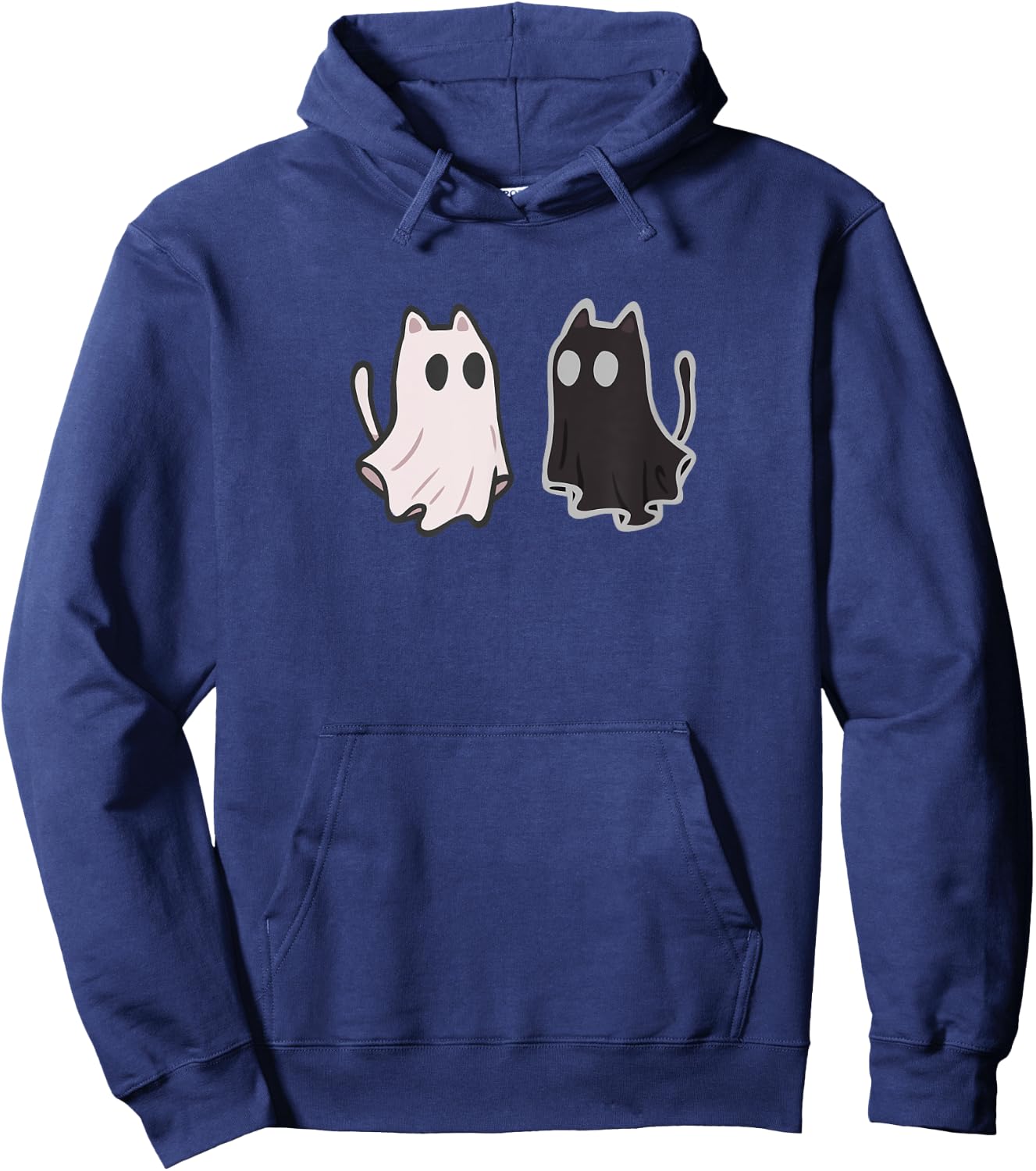 Flowing Little Cute Ghost Cats Hoodie - Hoodie | Navy