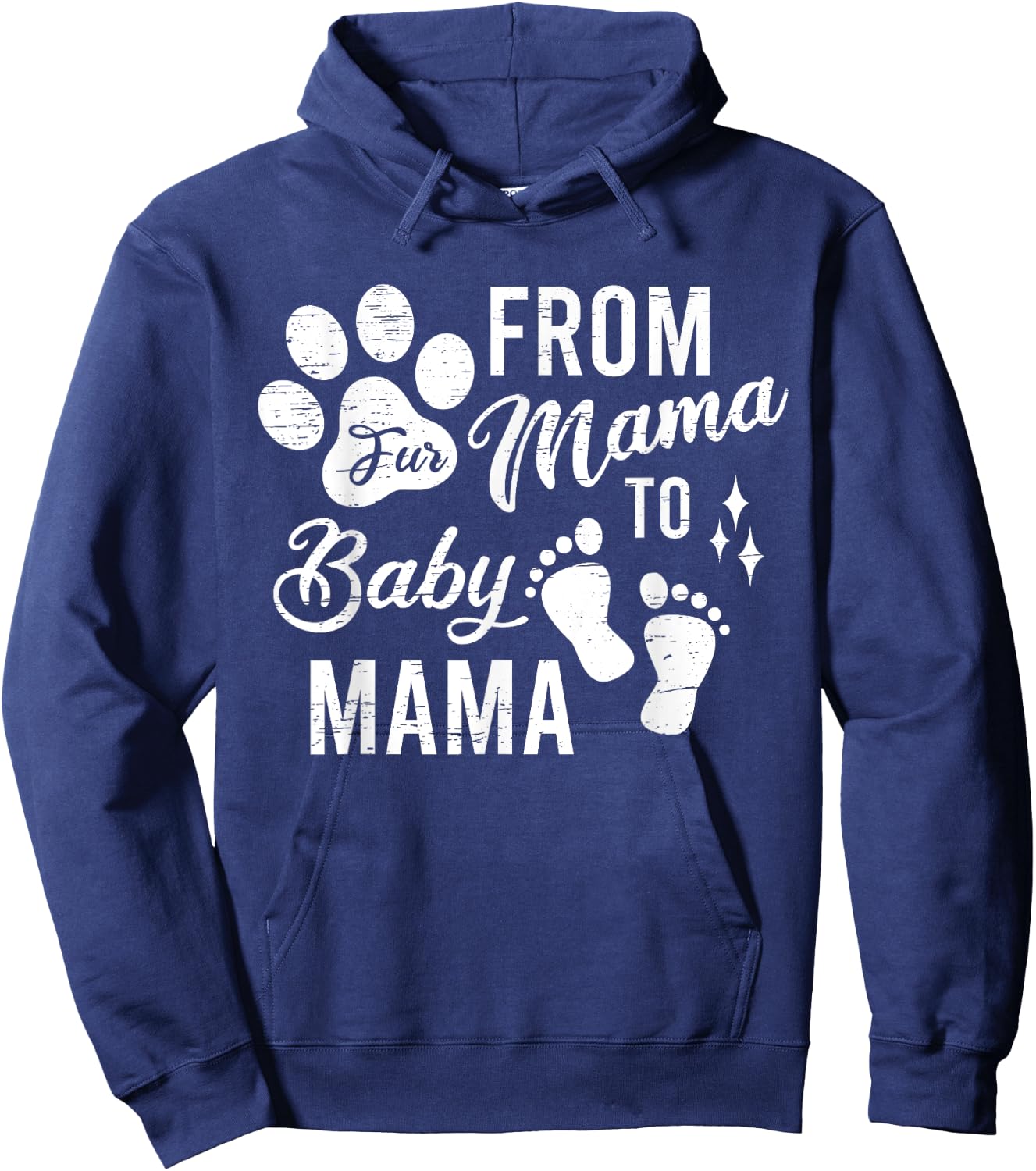 From Fur Mama To Baby Mama Baby Gender Pregnancy Reveal Hoodie - Hoodie | Navy