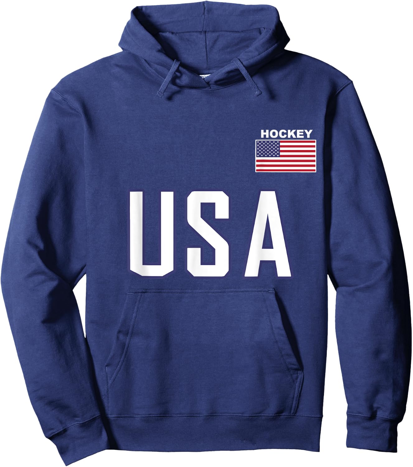 USA Flag Hockey Team Cool Player Equipment Apparel Men Women Hoodie - Hoodie | Navy