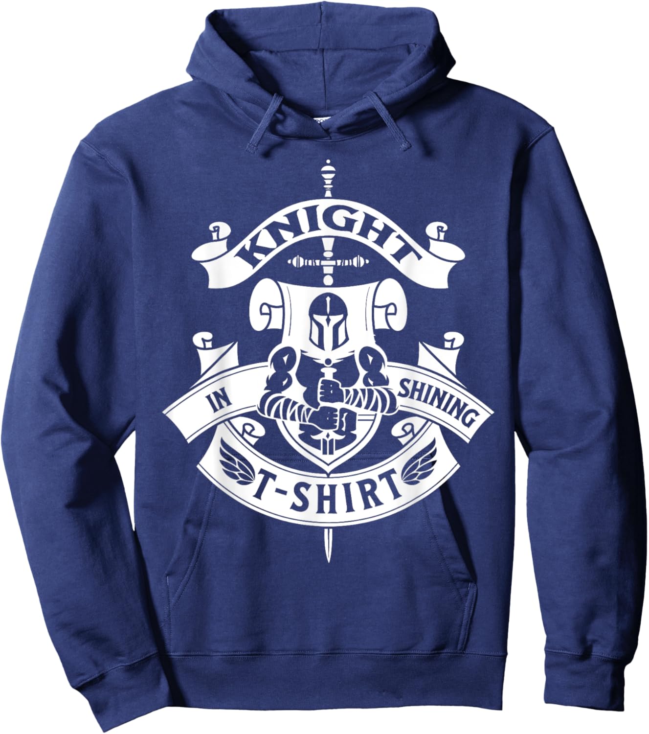 Ren Faire by Knight Medieval Renaissance Knight In Shining Armour for -Adults, Black, Short Sleeve, Classic Fit, Small Hoodie - Hoodie | Navy