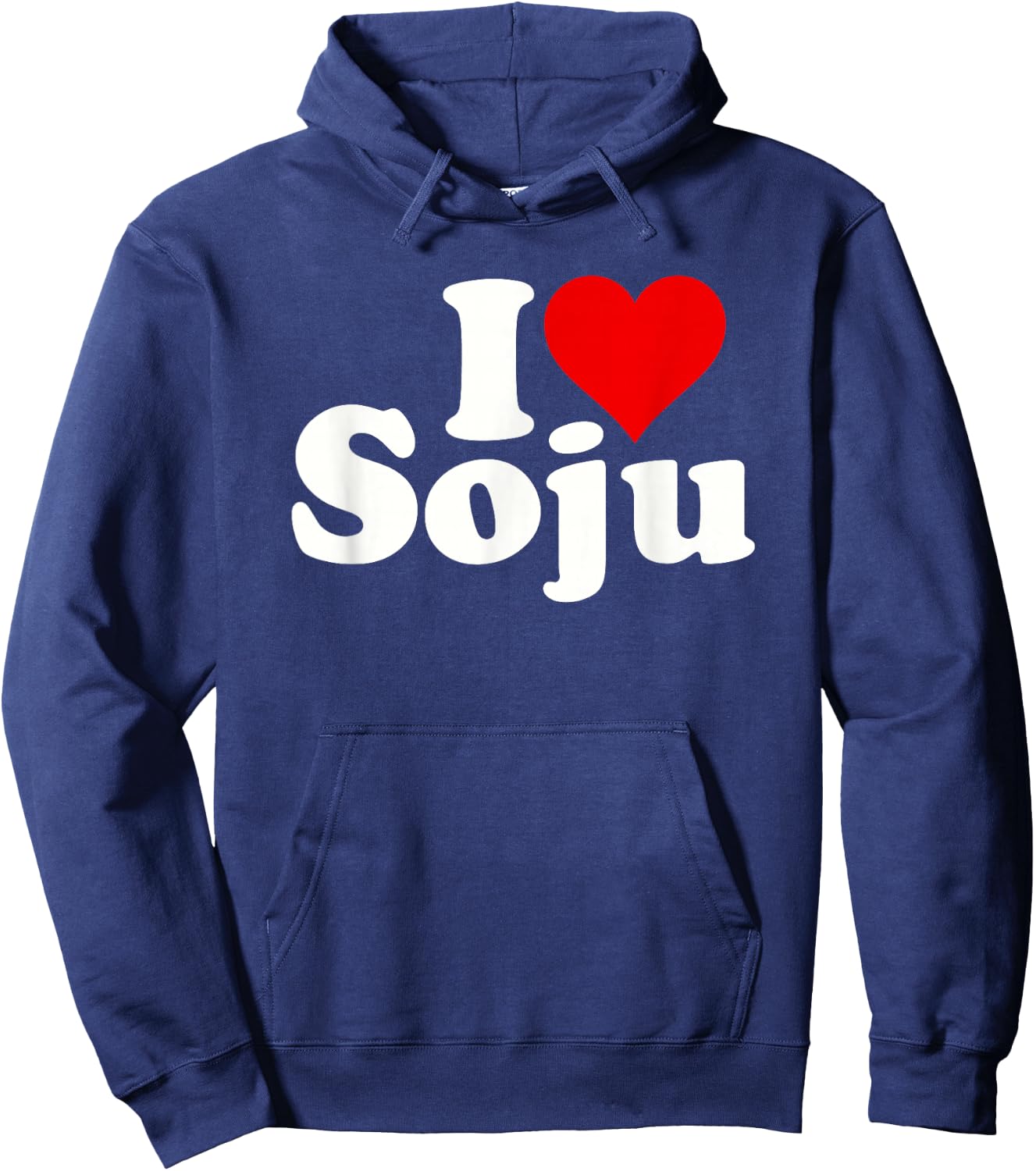 I Love Heart Soju Korean Rice Wine Distilled Alcohol Hoodie - Hoodie | Navy
