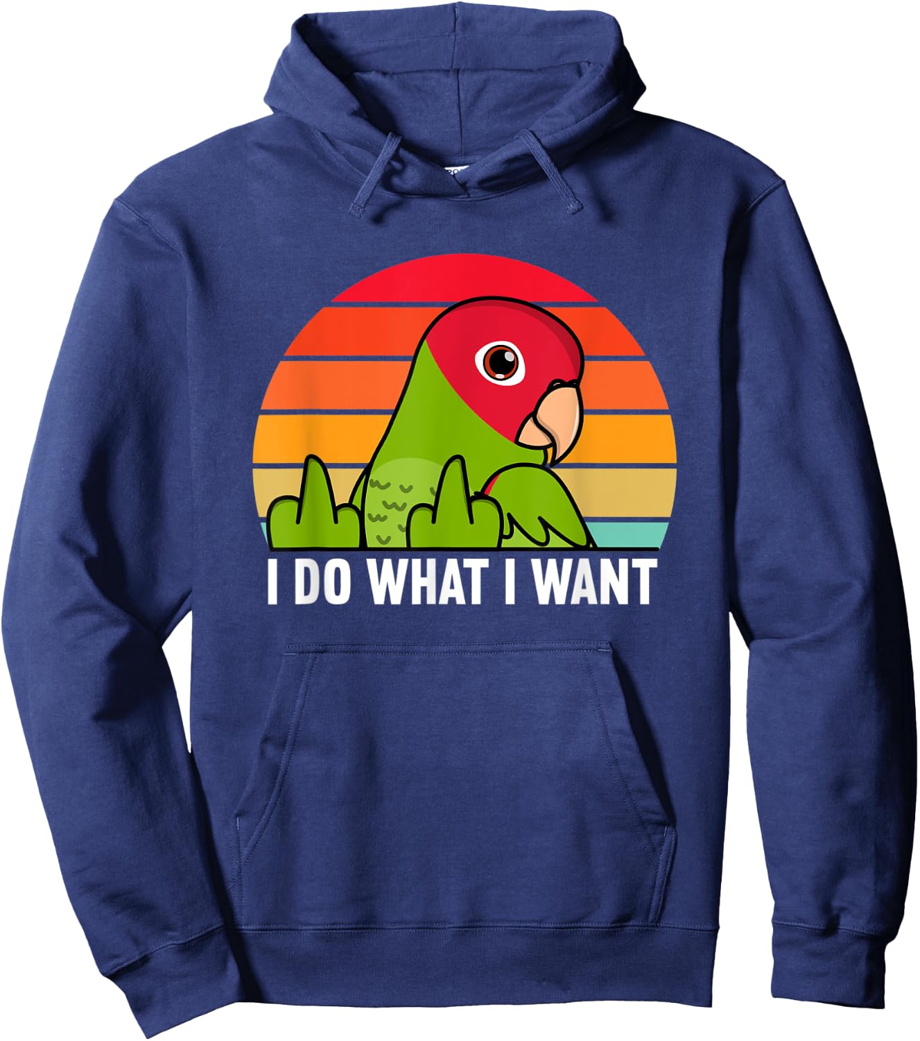 I Do What I Want Parrot I Cherry-headed Conure Hoodie - Hoodie | Navy