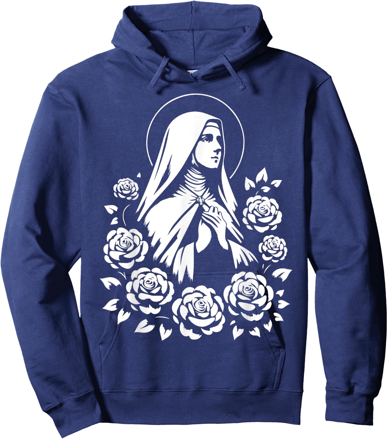 St Therese of Lisieux Little Flower Saint Roses Catholic Art Hoodie - Hoodie | Navy