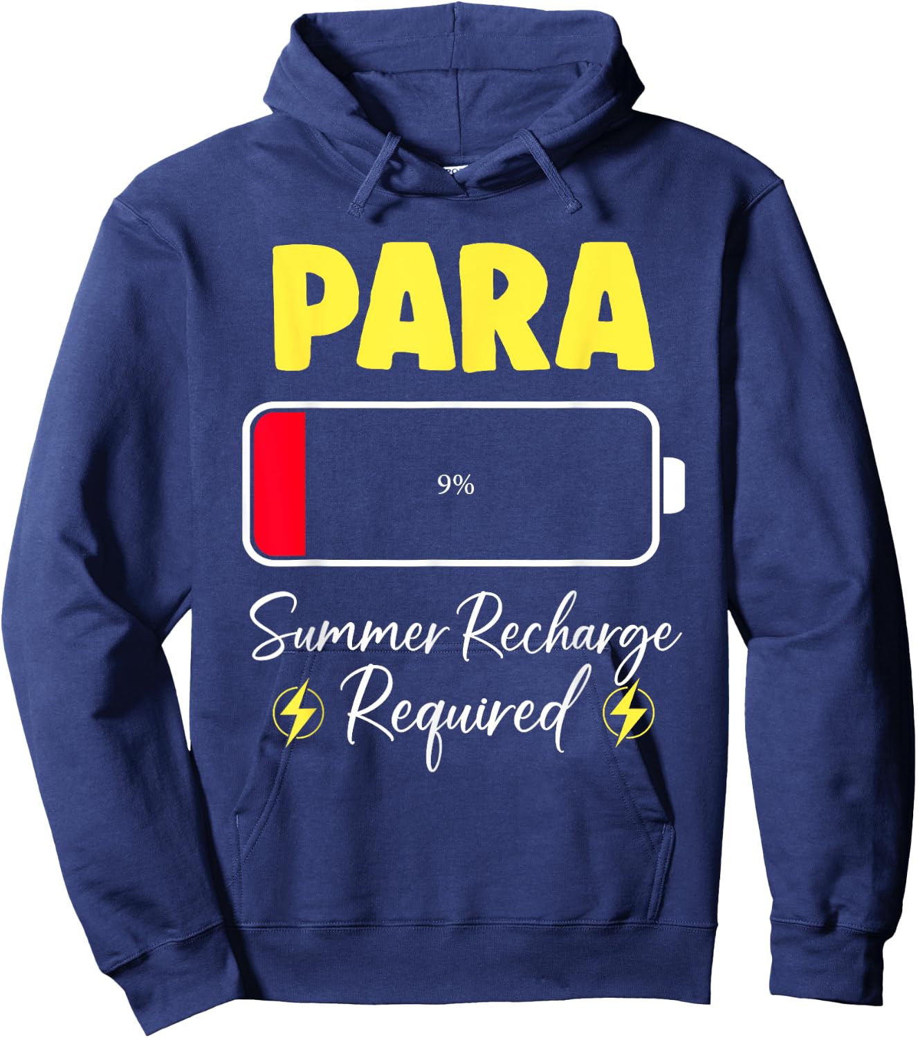 Paraprofessional Summer Recharge Required Last Day School Hoodie - Hoodie | Navy