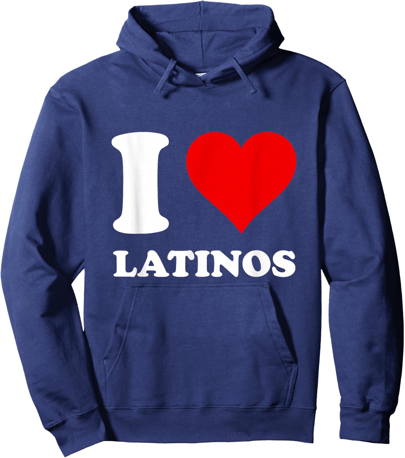Red Heart I Love Latinos Hoodie - Hoodie | Navy