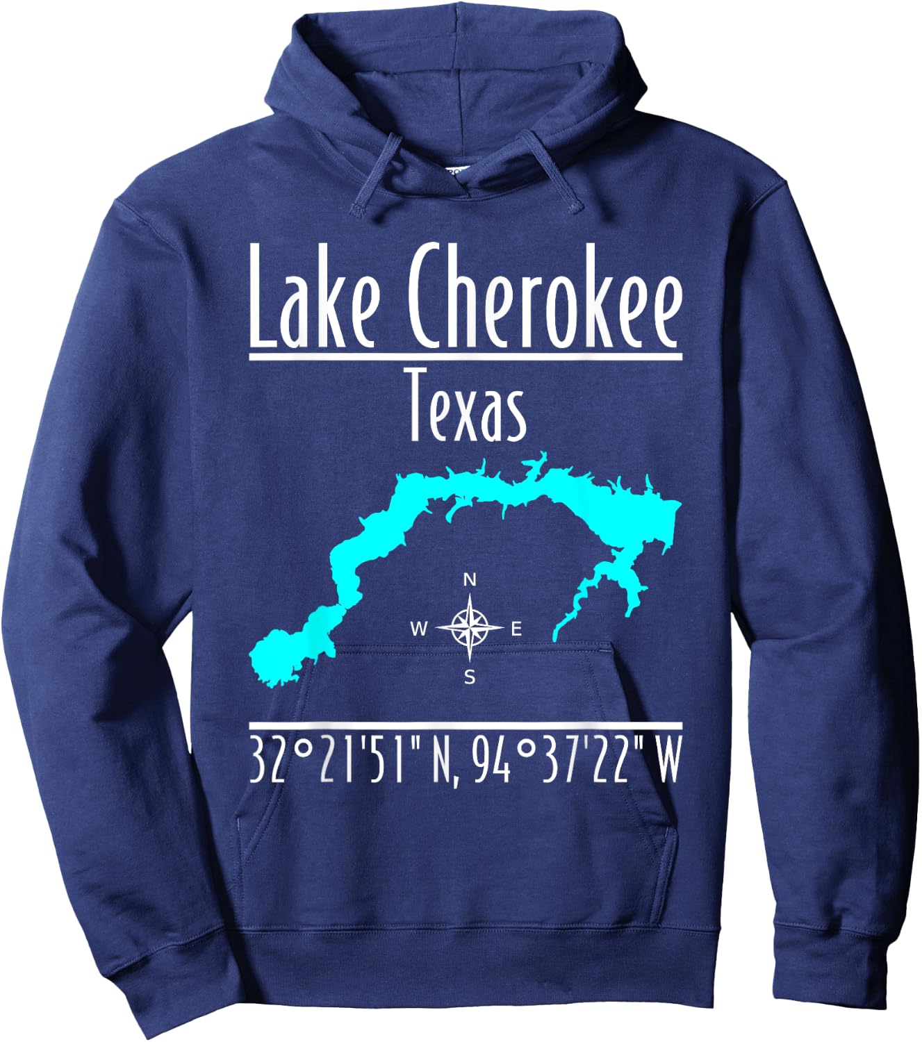Modern Lake Cherokee, Texas Hoodie - Hoodie | Navy