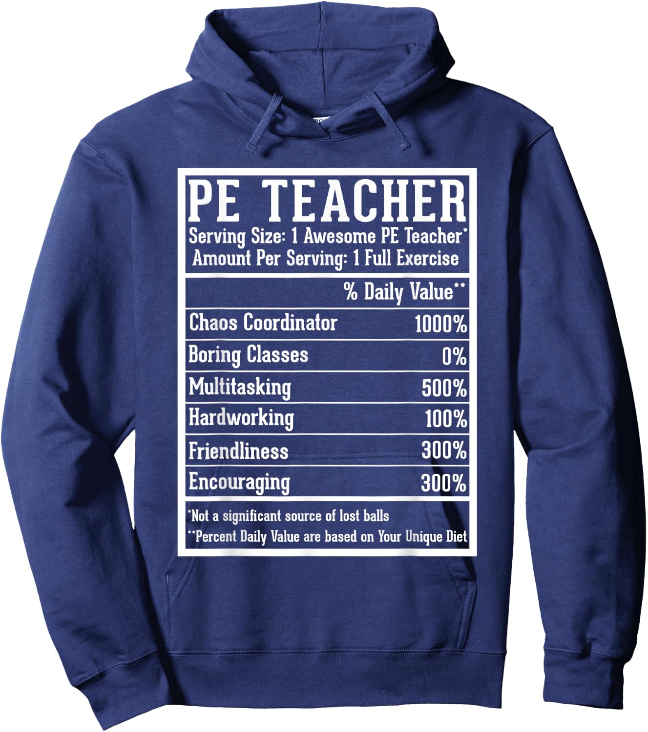 PE Teacher Appreciation Back to School First Day PE Teacher - -Adults, Black, Small Hoodie - Hoodie | Navy