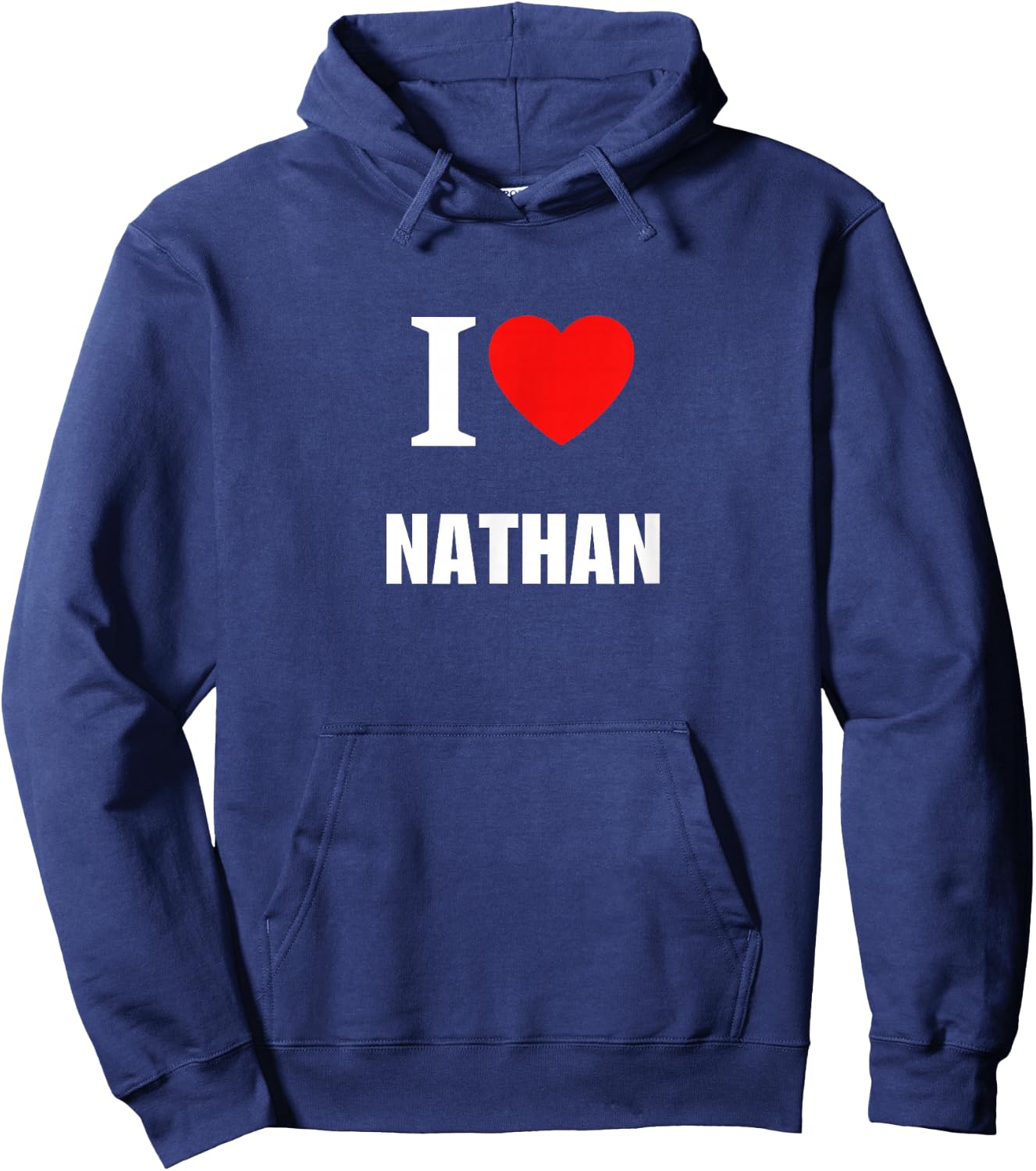 Cute I Love Heart Nathan Parents Wife Husband Girl Boy Hoodie - Hoodie | Navy