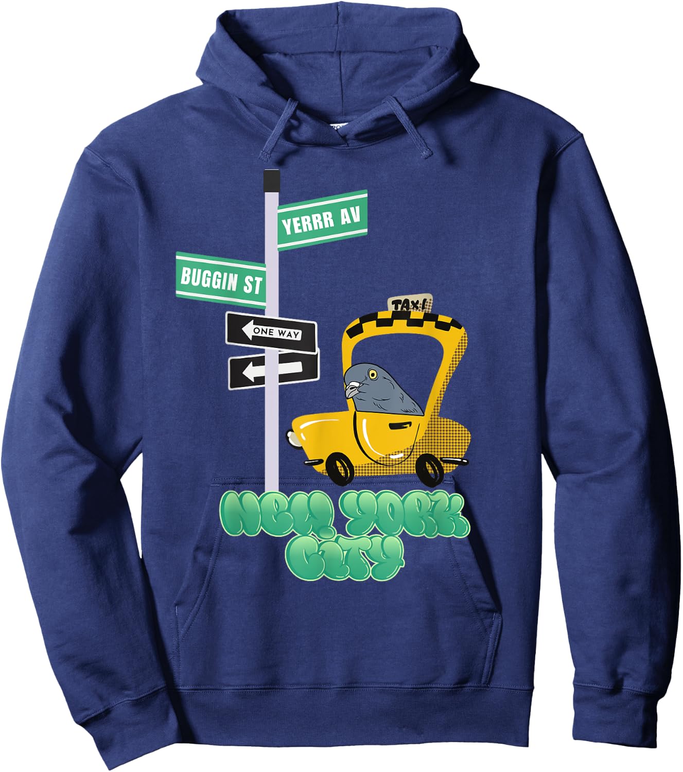 New York City Taxi Welcome Pigeon Hoodie - Hoodie | Navy