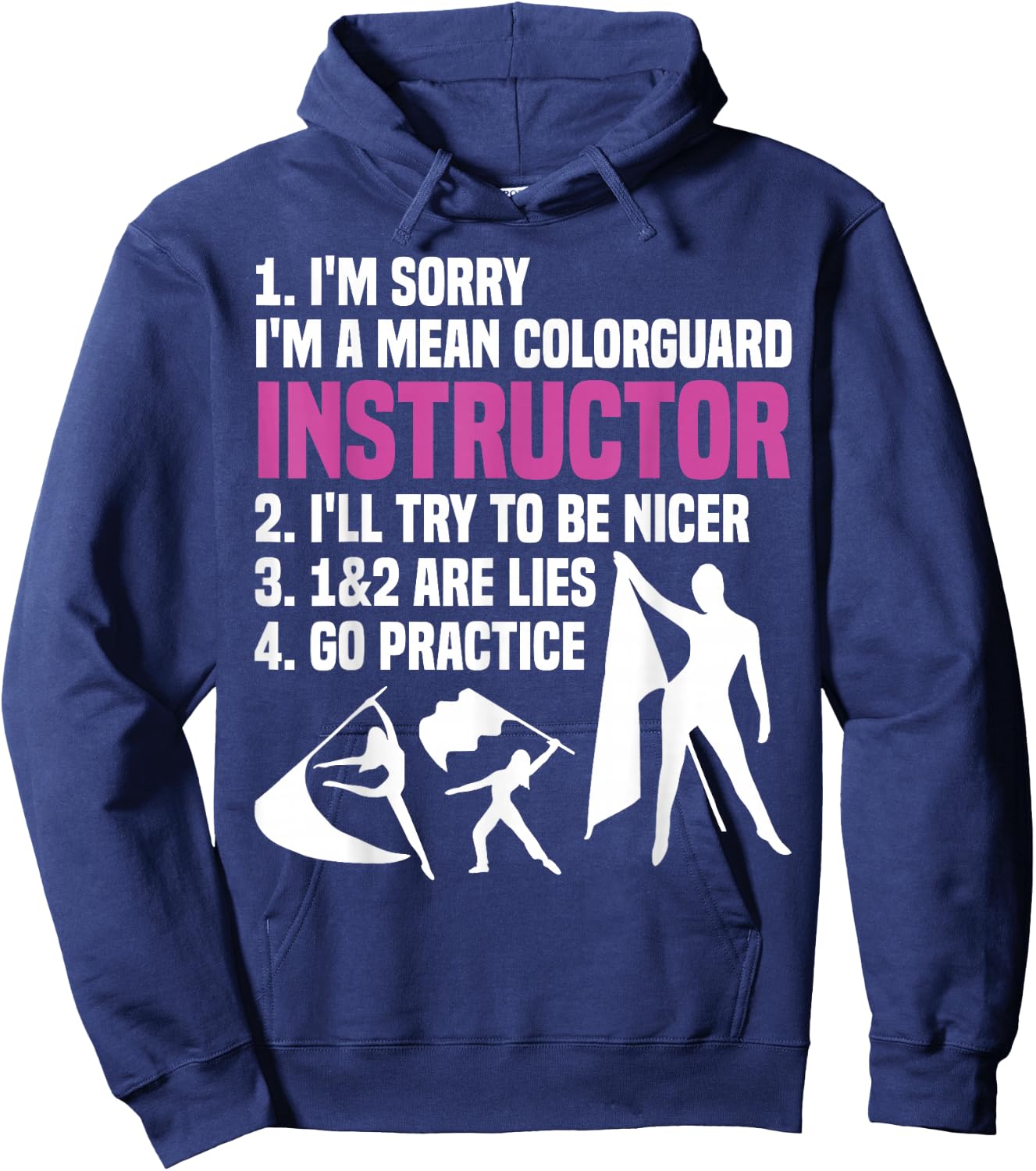 Winter Guard Senior Uniform Captain Color Guard Instructor Hoodie - Hoodie | Navy