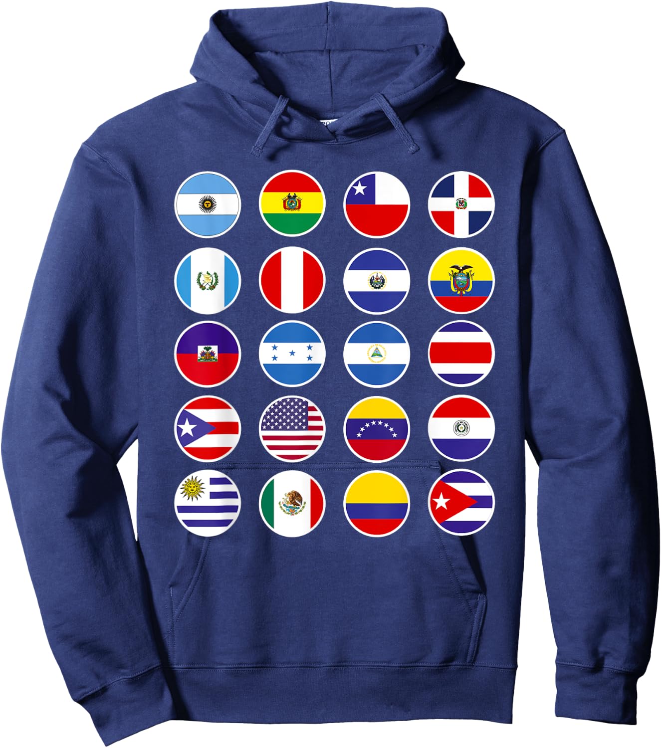 All Latin American Flags Countries Hispanic Heritage Month Hoodie - Hoodie | Navy
