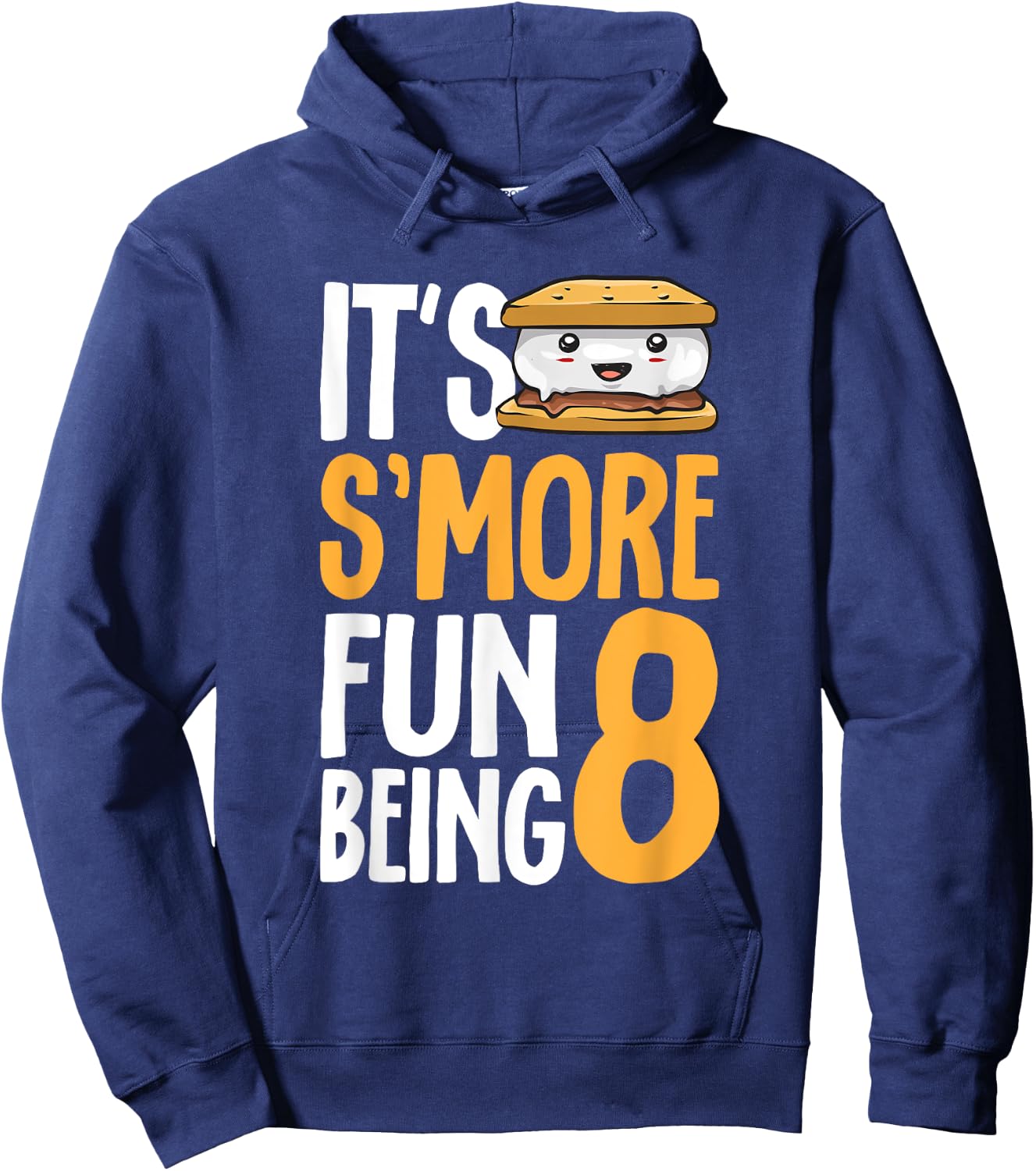 S’more Campfire 8th Birthday Marshmallow Camping Smore Hoodie - Hoodie | Navy