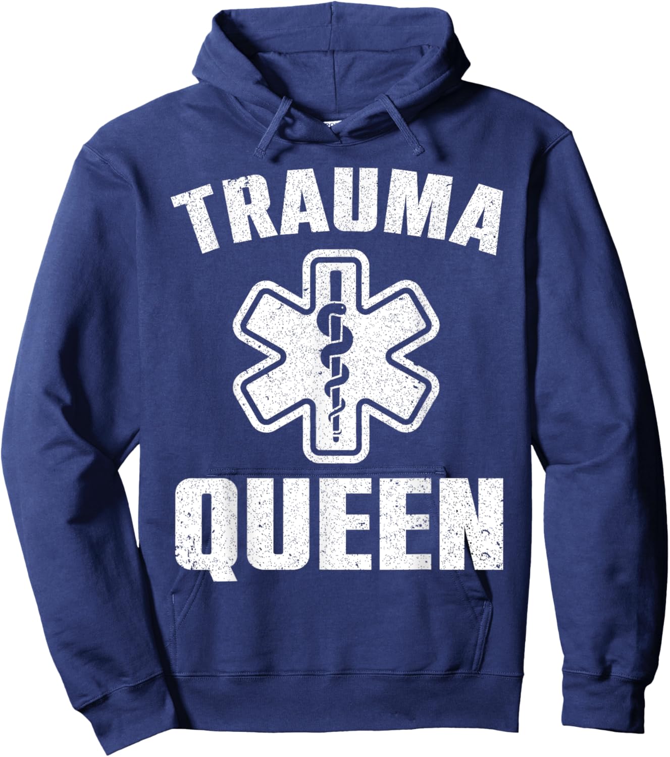 Funny Trauma Queen Art For Paramedic Women EMT Lover Girls Hoodie - Hoodie | Navy