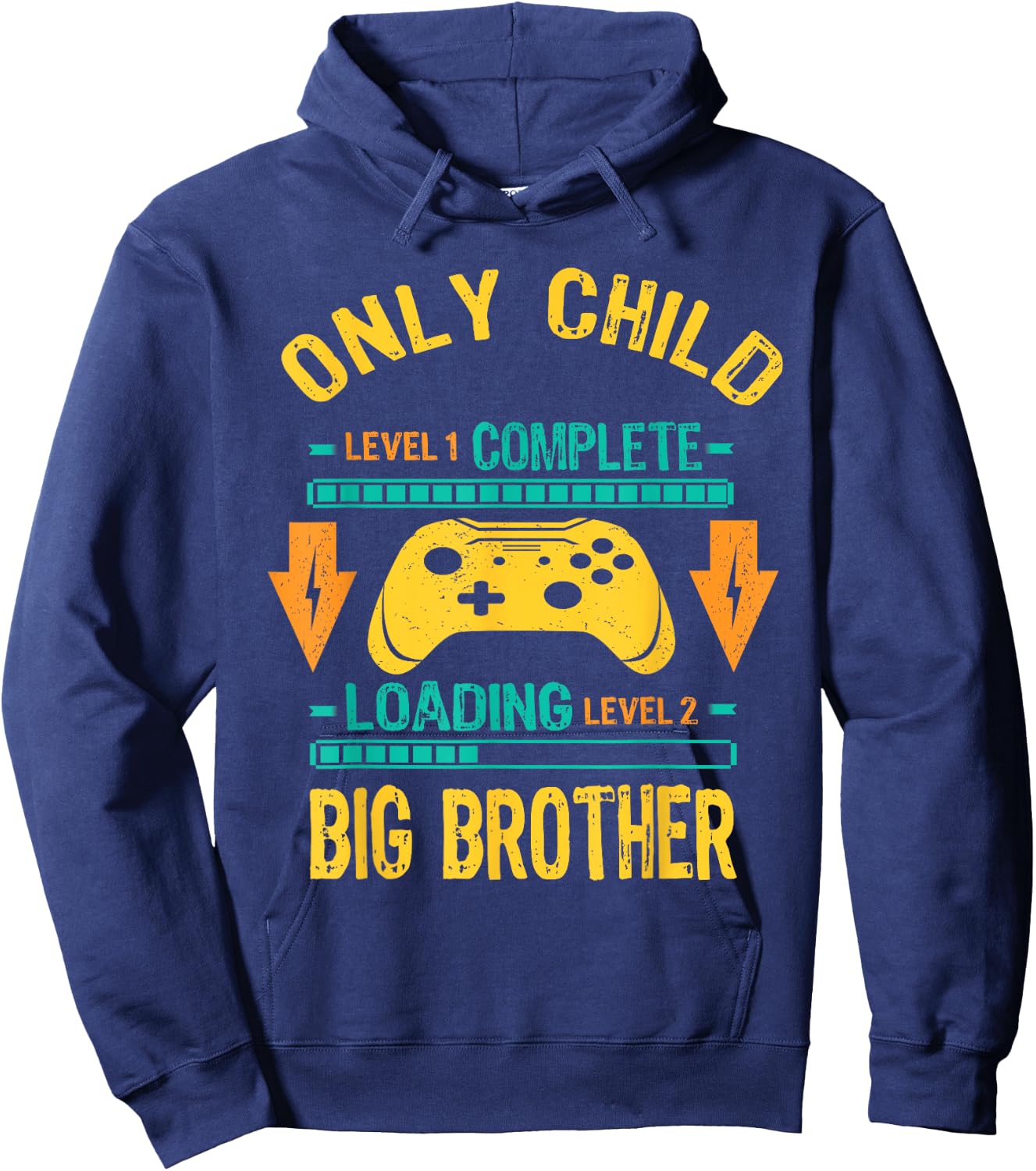Level Only Child Ready Level Big Brother Loading Hoodie - Hoodie | Navy
