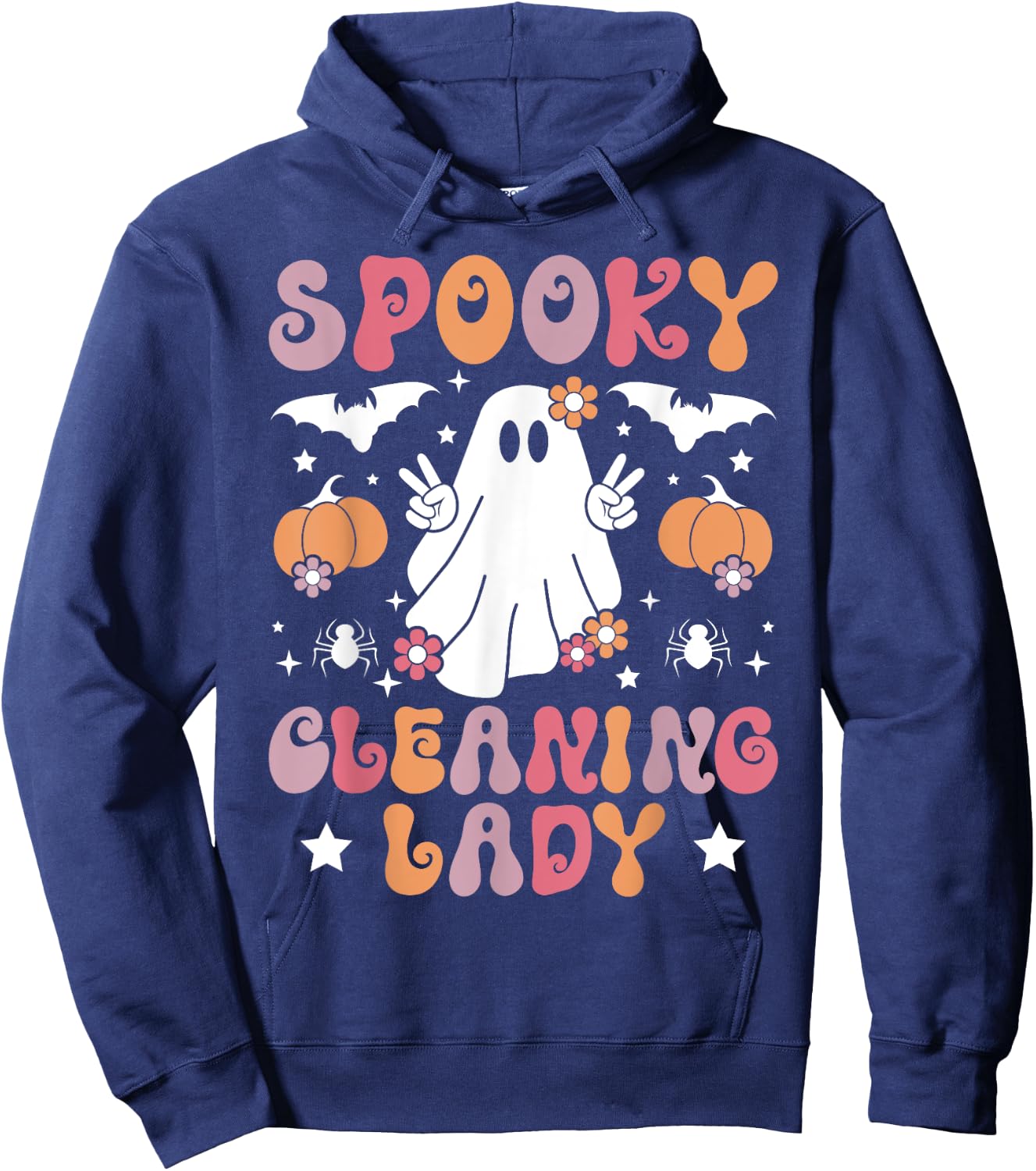 Spooky Cleaning Lady Halloween Housekeeping Cleaner Hoodie - Hoodie | Navy