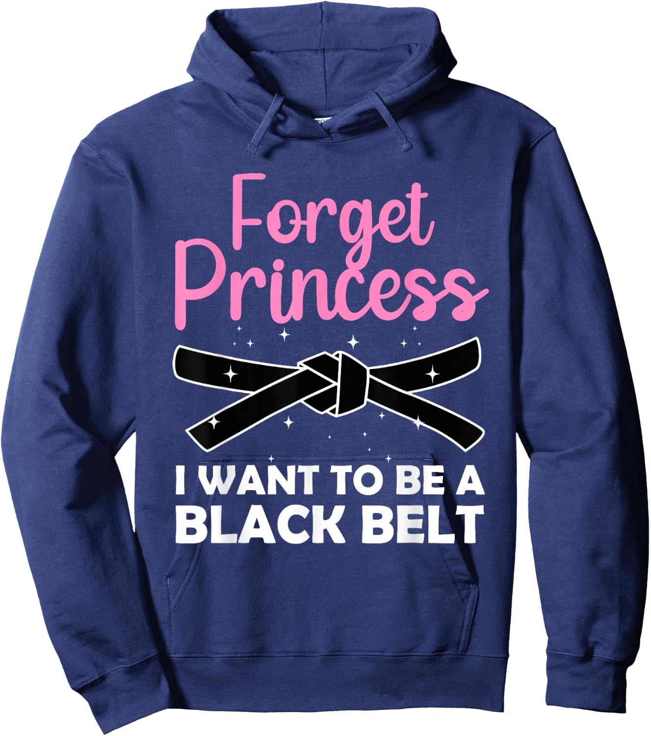 Funny Karate Design Girls Black Belt Martial Arts Small Hoodie - Hoodie | Navy