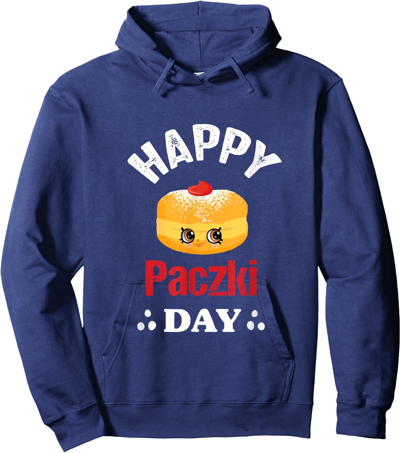 Funny Happy Paczki Day polish, Fat Thursday Donut Poland Hoodie - Hoodie | Navy