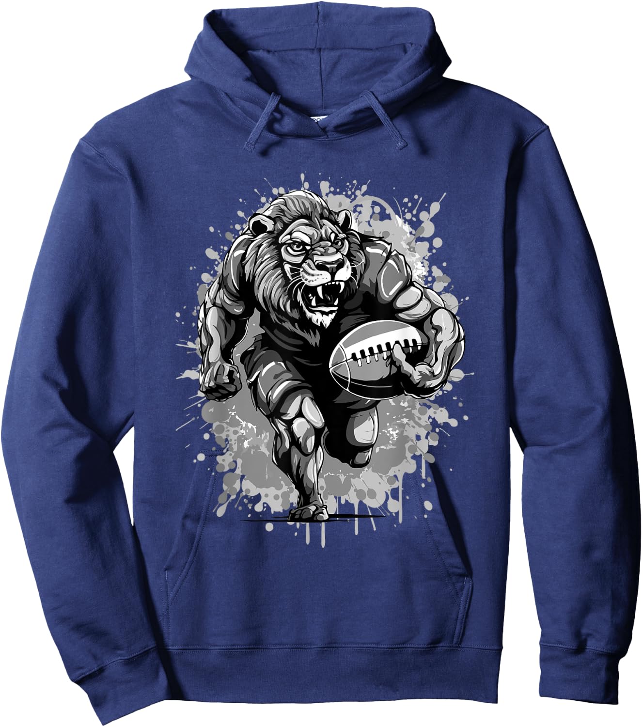 Lion American Football Team Animal Mascot Hoodie - Hoodie | Navy