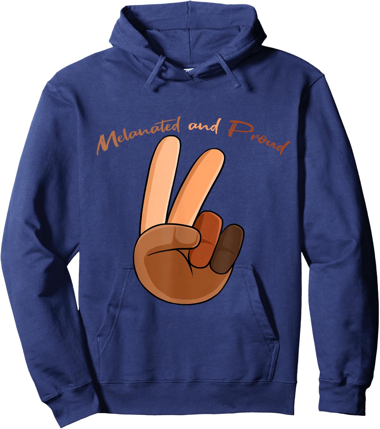 Melanated And Proud Black History Month BLM Melanin African Hoodie - Hoodie | Navy