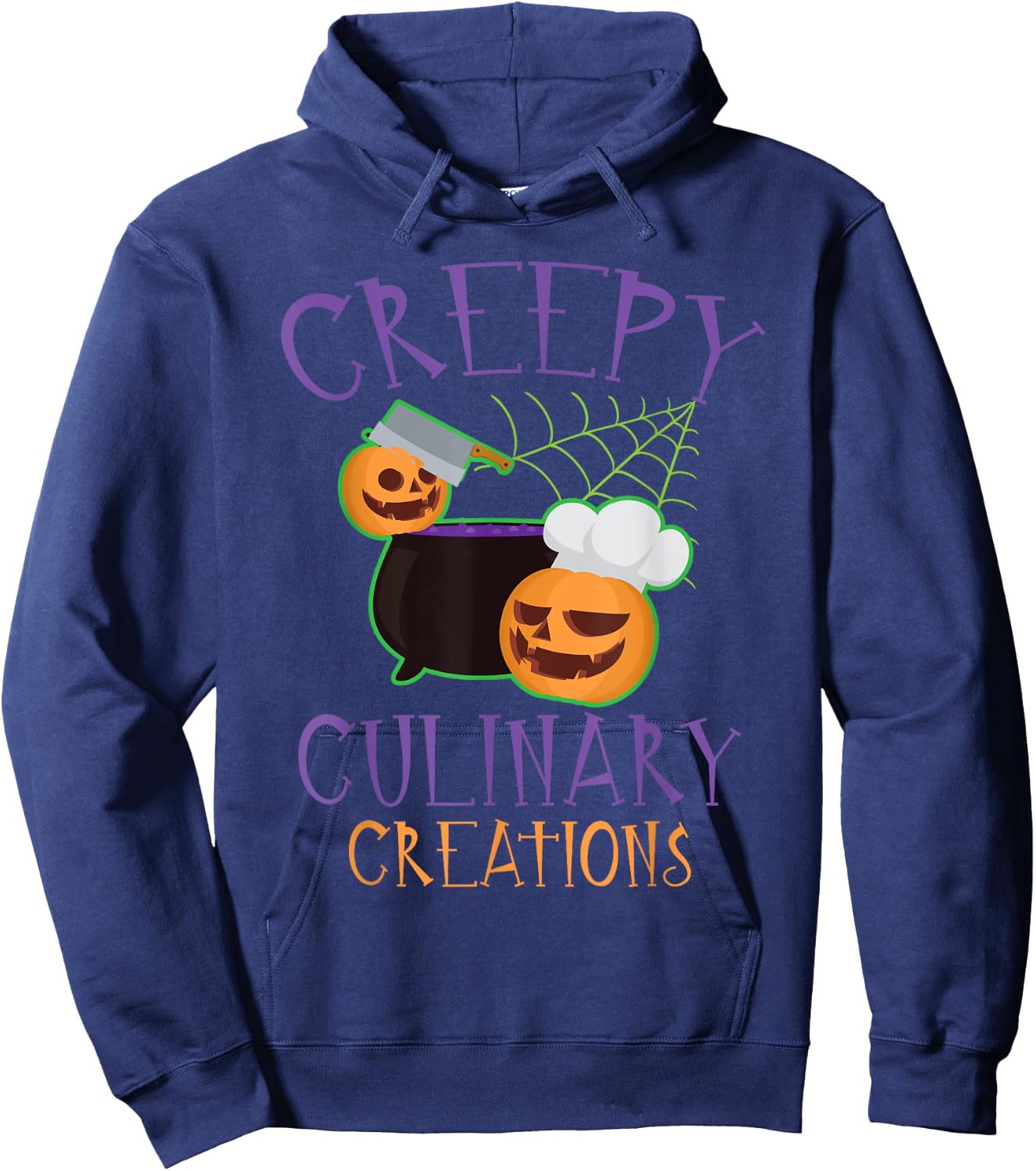 Creepy Culinary Creations Spooky Cooking Chef Halloween Hoodie - Hoodie | Navy