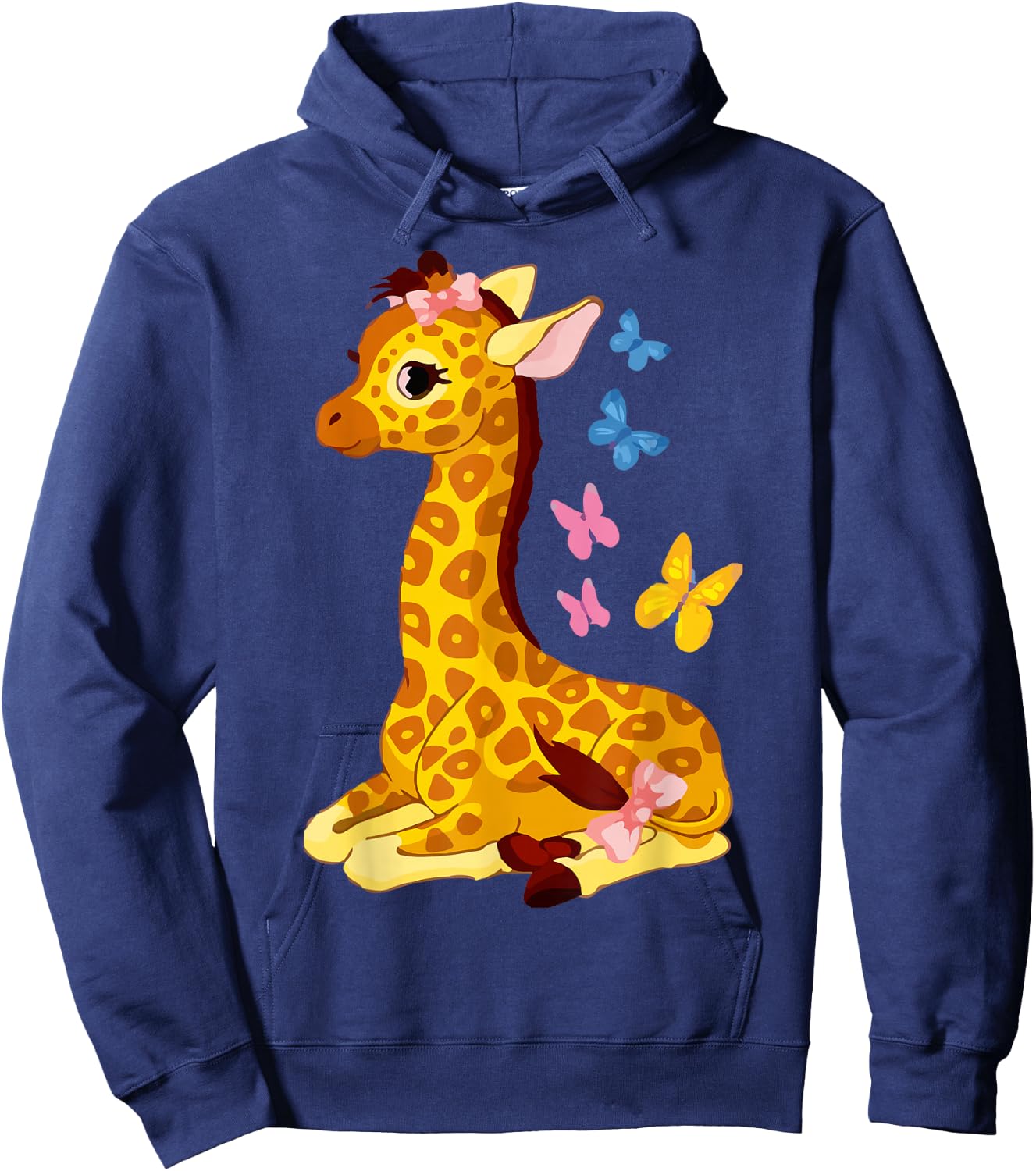 Funny Giraffe Drawing Forest Ranger Cool Giraffe Mom Hoodie - Hoodie | Navy