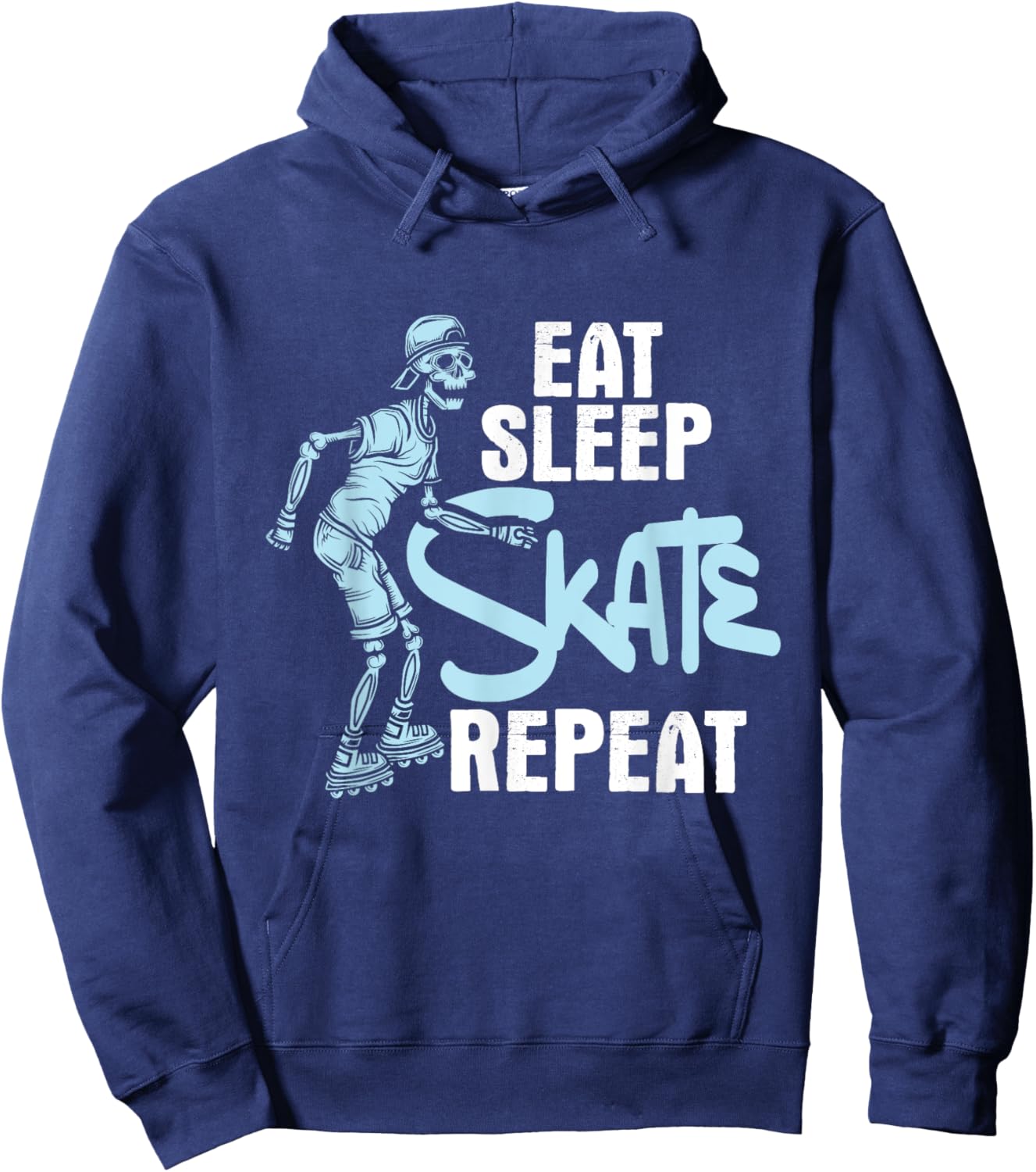Eat Sleep Skate Repeat - Inline Skating Rollerblades Skater Hoodie - Hoodie | Navy