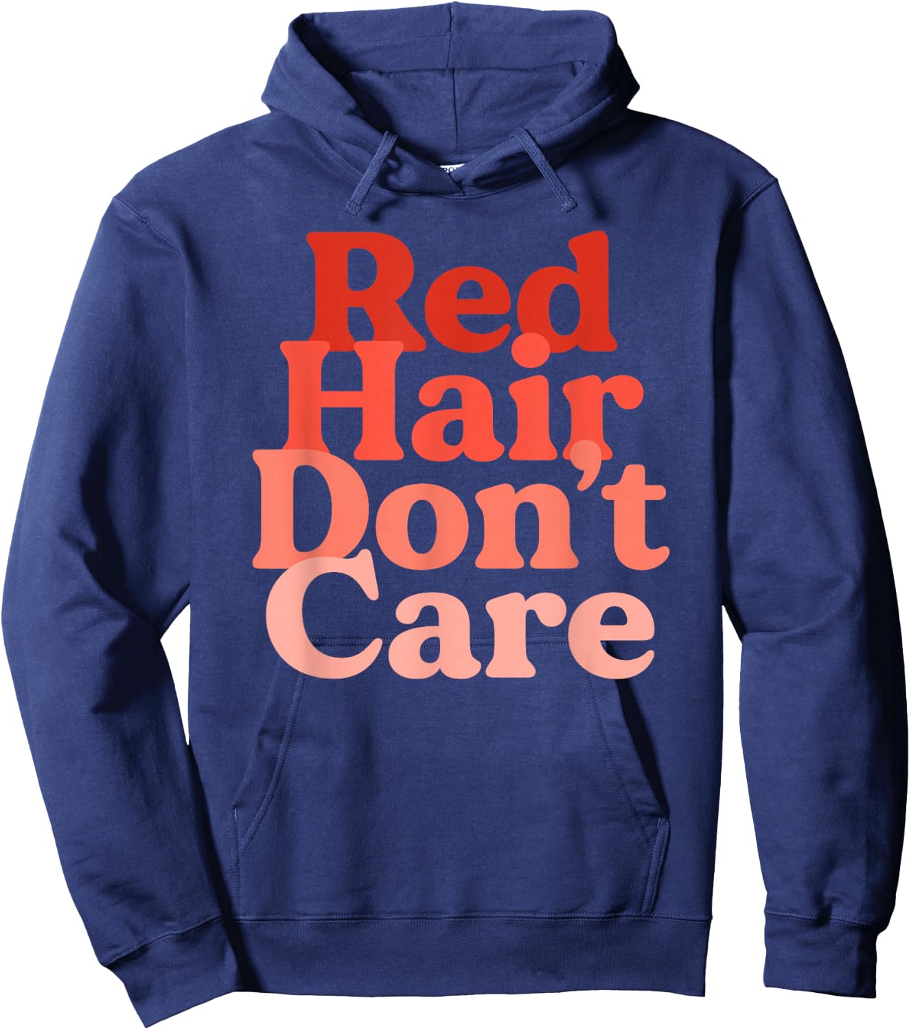 Red Hair Don't Care Funny Redhead Retro Ginger Women Hoodie - Hoodie | Navy