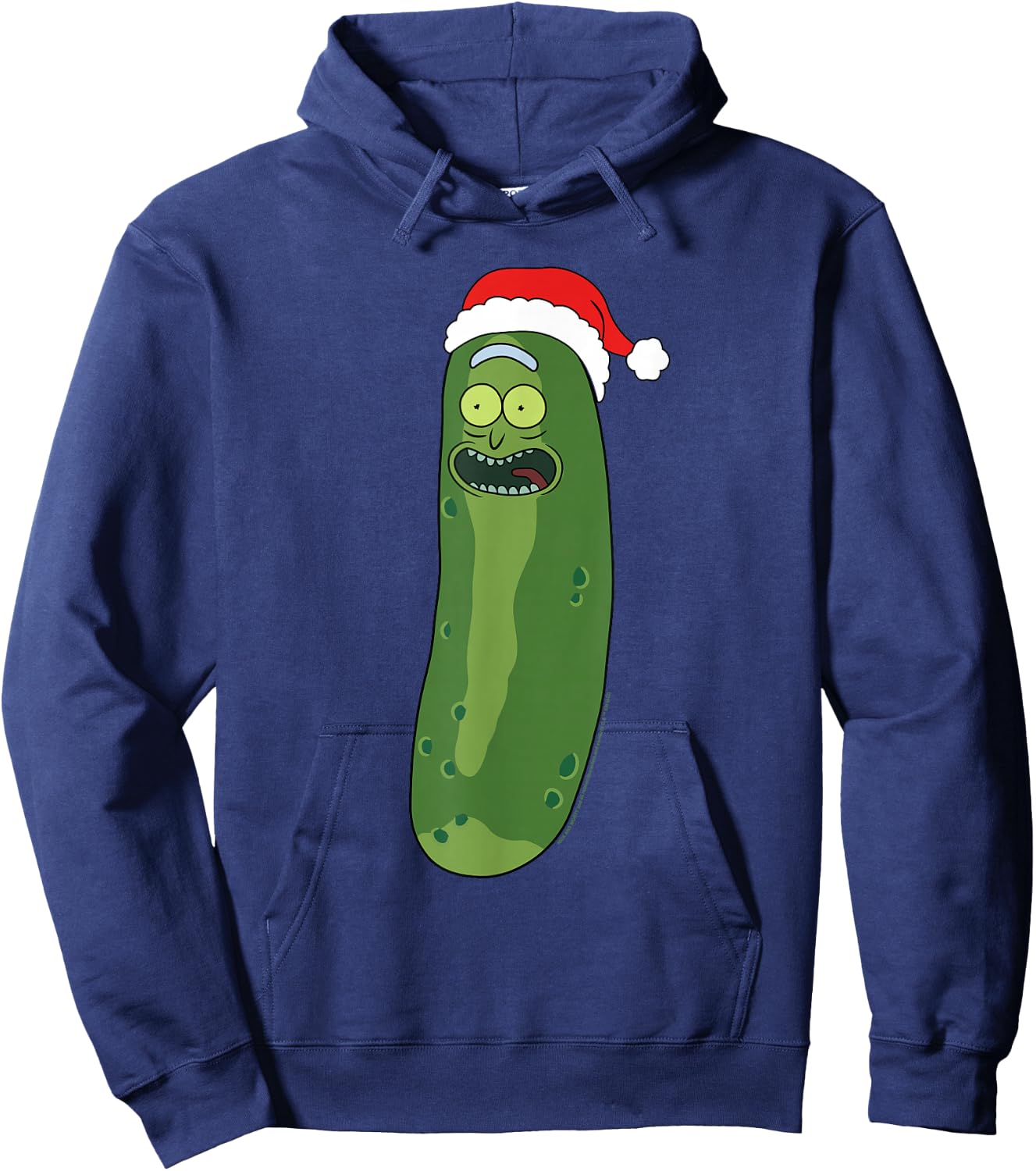 Rick and Morty Christmas, Merry Rickmas With Pickle Rick Hoodie - Hoodie | Navy