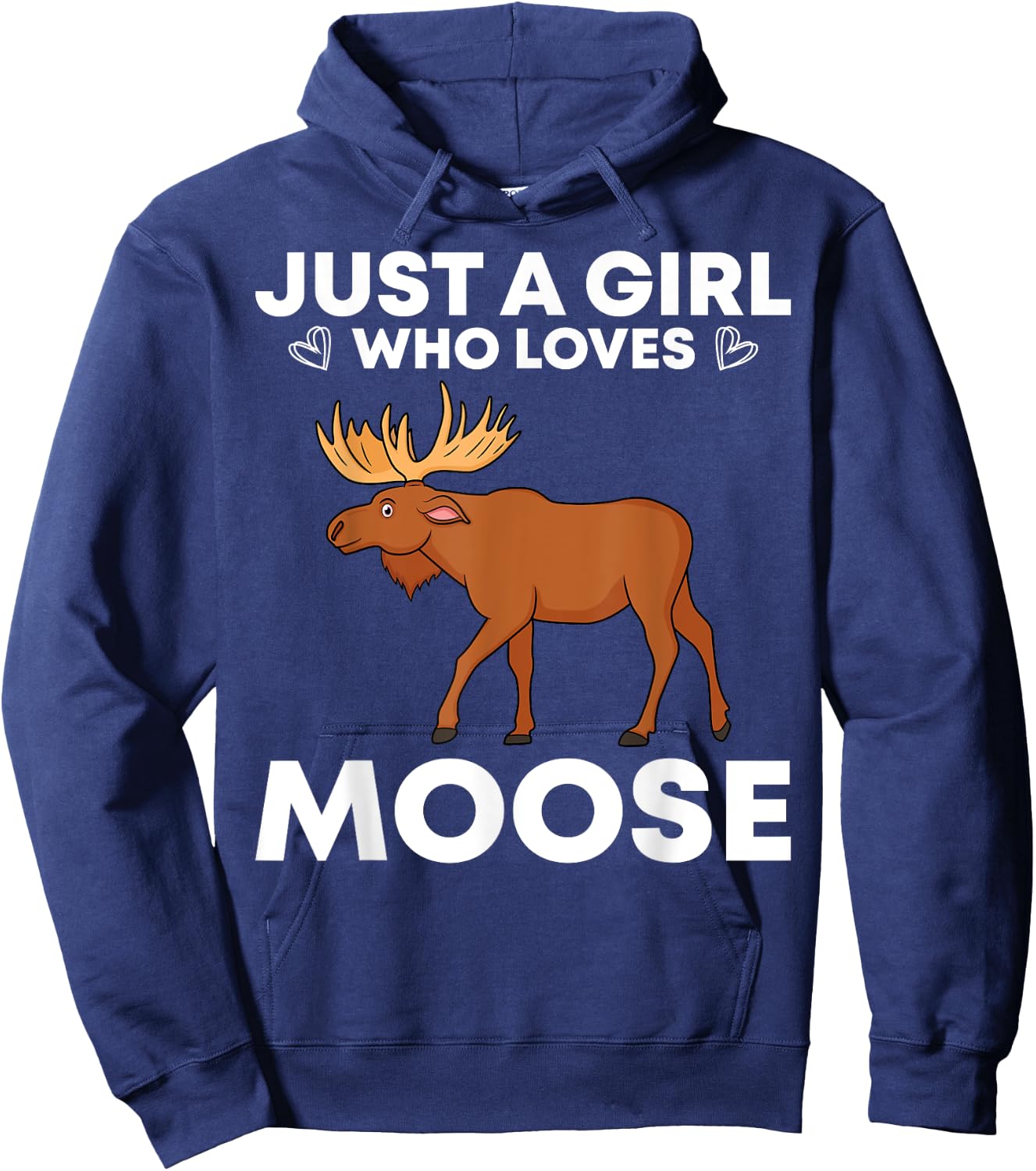 Funny Moose Girls Antler Alces Elk Forest Animal Hoodie - Hoodie | Navy