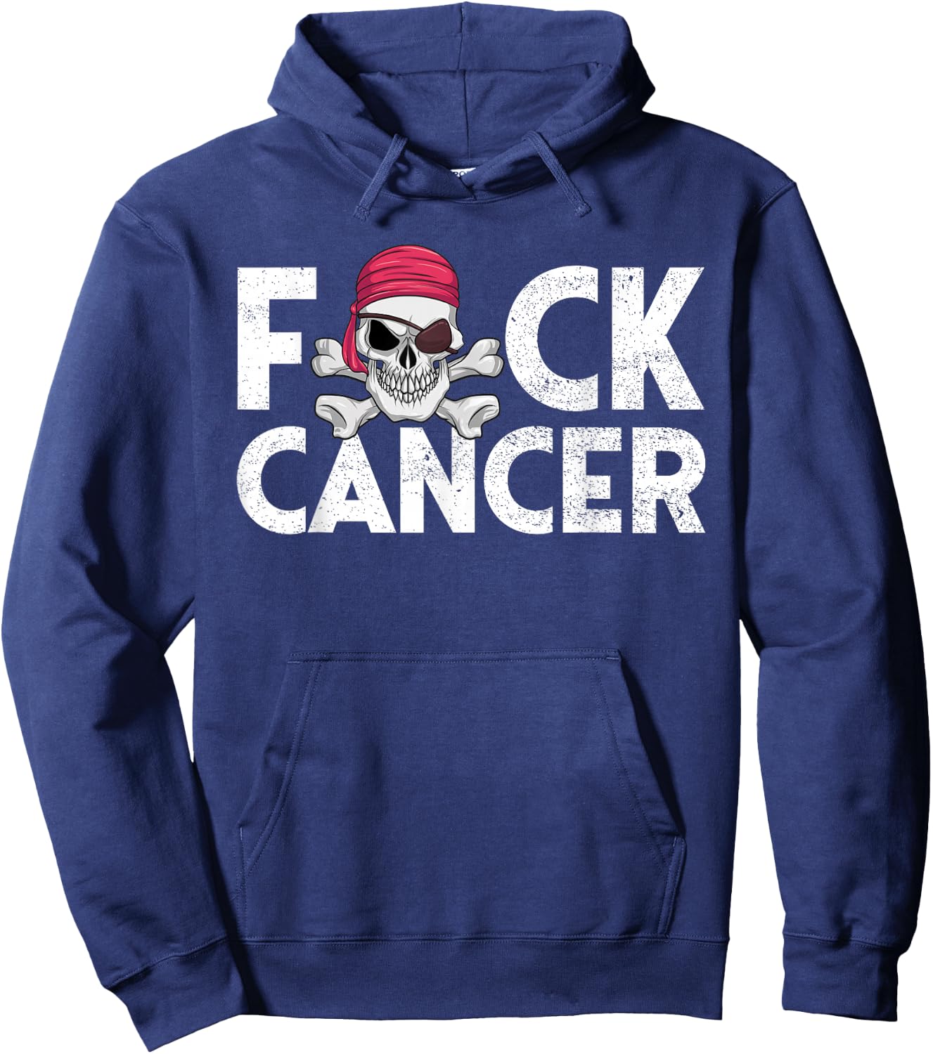 Fuck Cancer Pirate Cancer Survivor Gift Fuck Cancer Hoodie - Hoodie | Navy