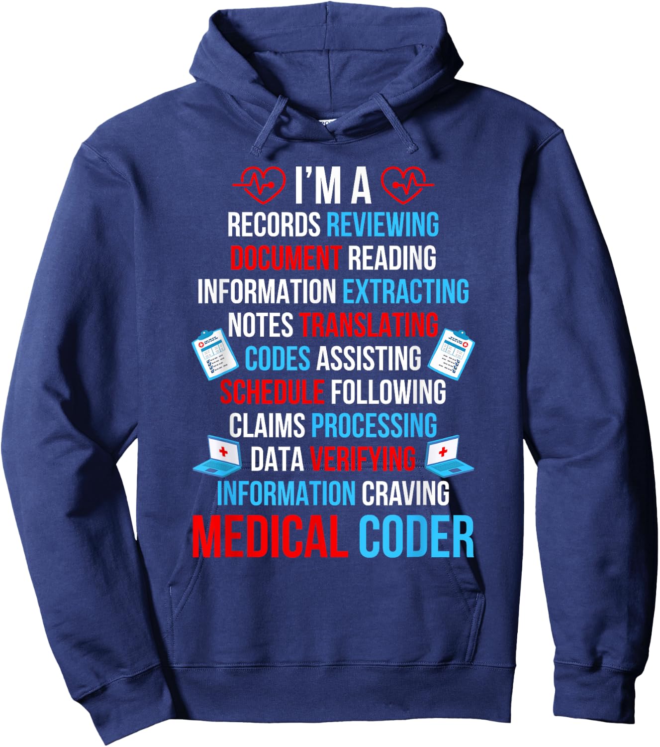 Medical Coder Definition Medical Coding Medical Coders Hoodie - Hoodie | Navy