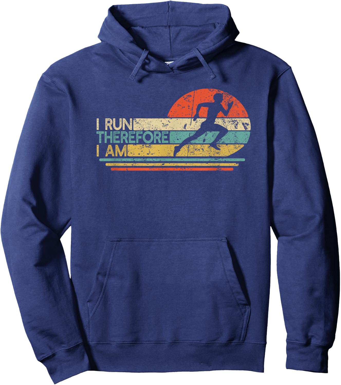 I Run Therefore I am | Track and Field Runner | Running Hoodie - Hoodie | Navy