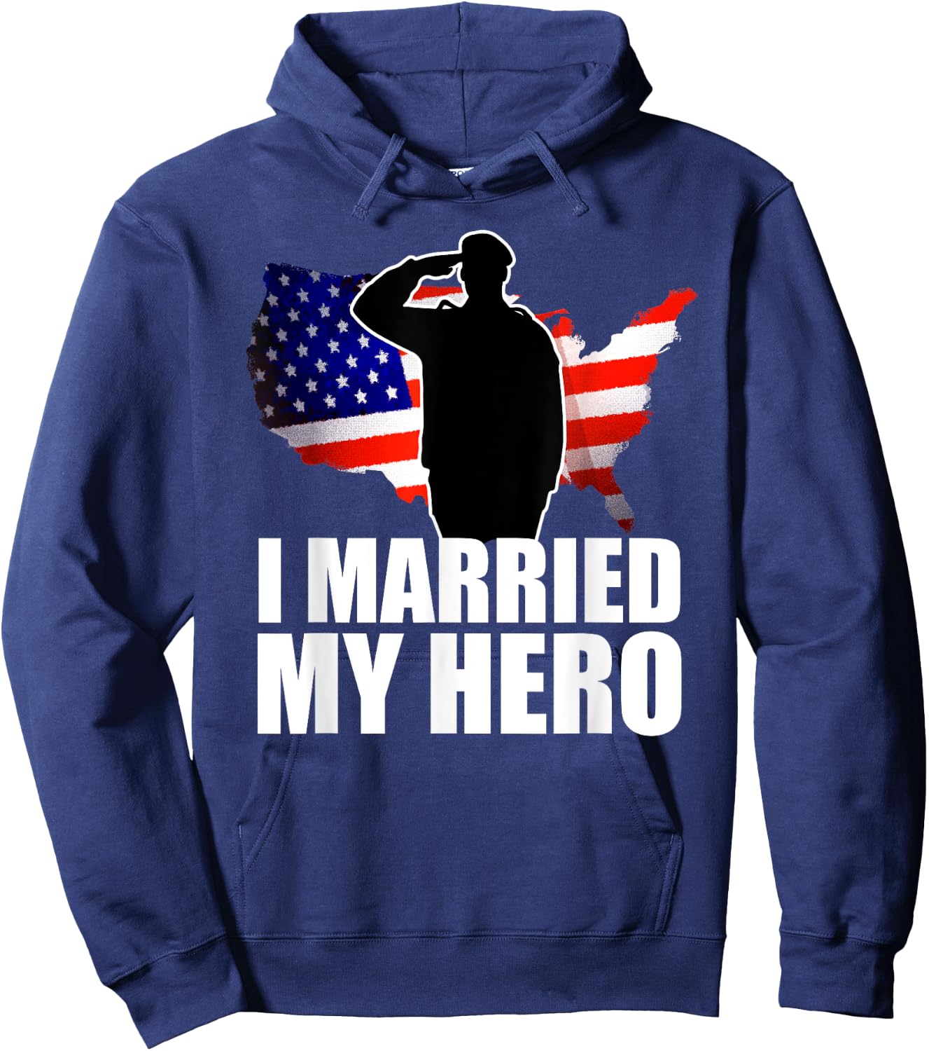 Patriotic American Flag Veteran Military Wife Support Women Hoodie - Hoodie | Navy