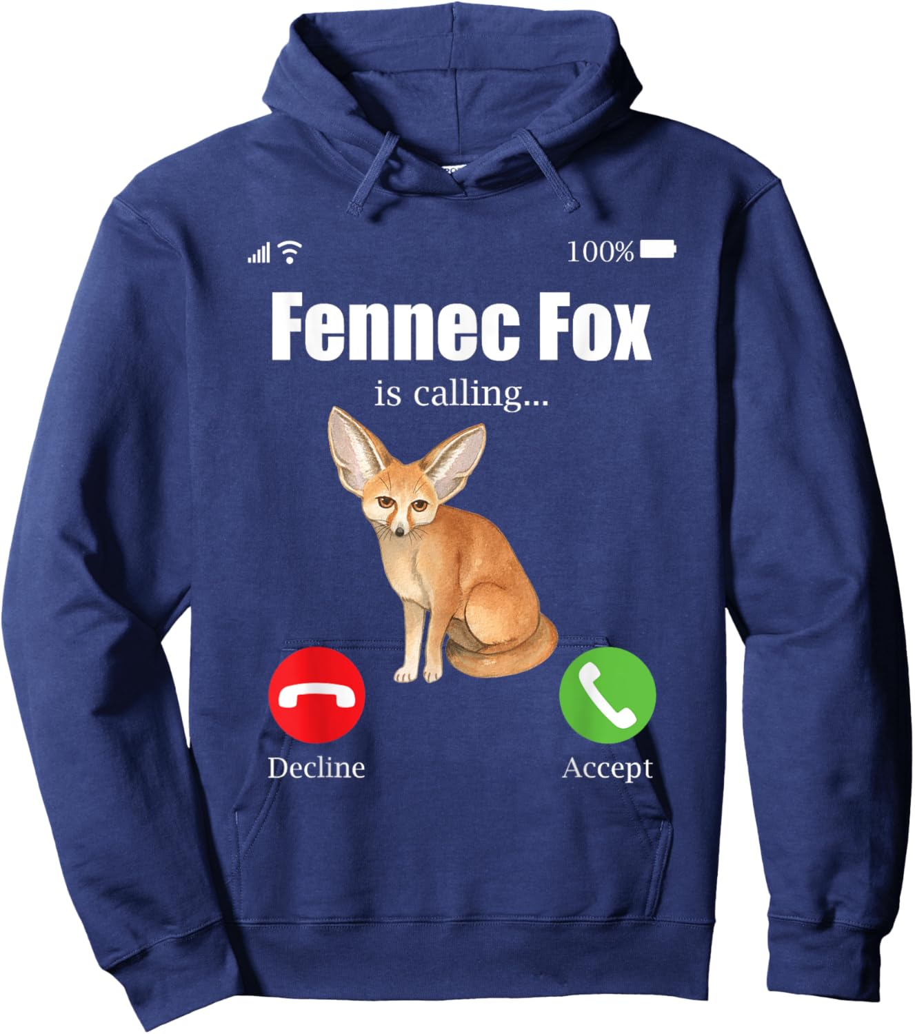 Fennec Fox Cute Fennic Foxes Fenec Animal Fox Lover Hoodie - Hoodie | Navy